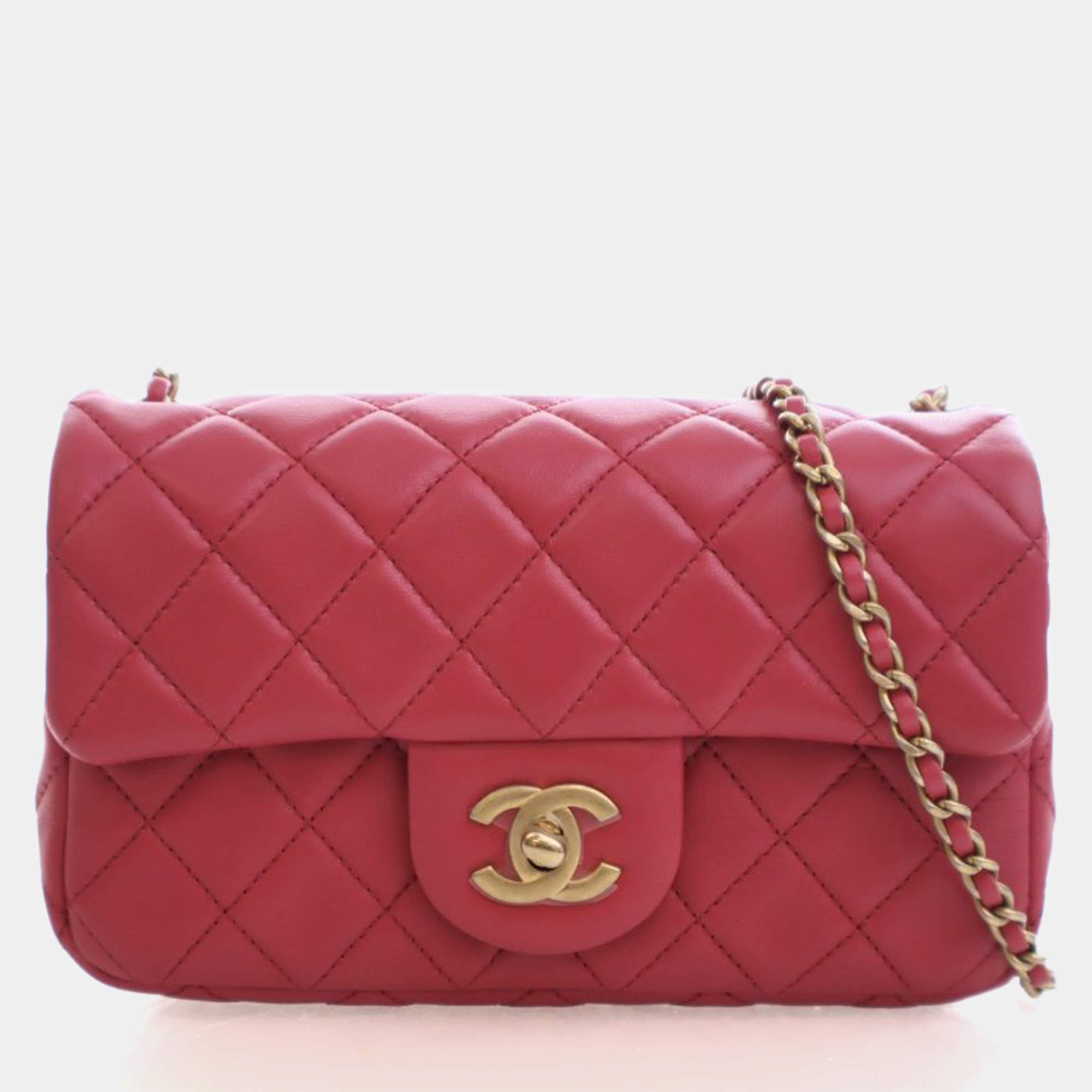 مملوكة مسبقًا Chanel Mini Lambskin Rectangular Pearl Crush Flap Bag