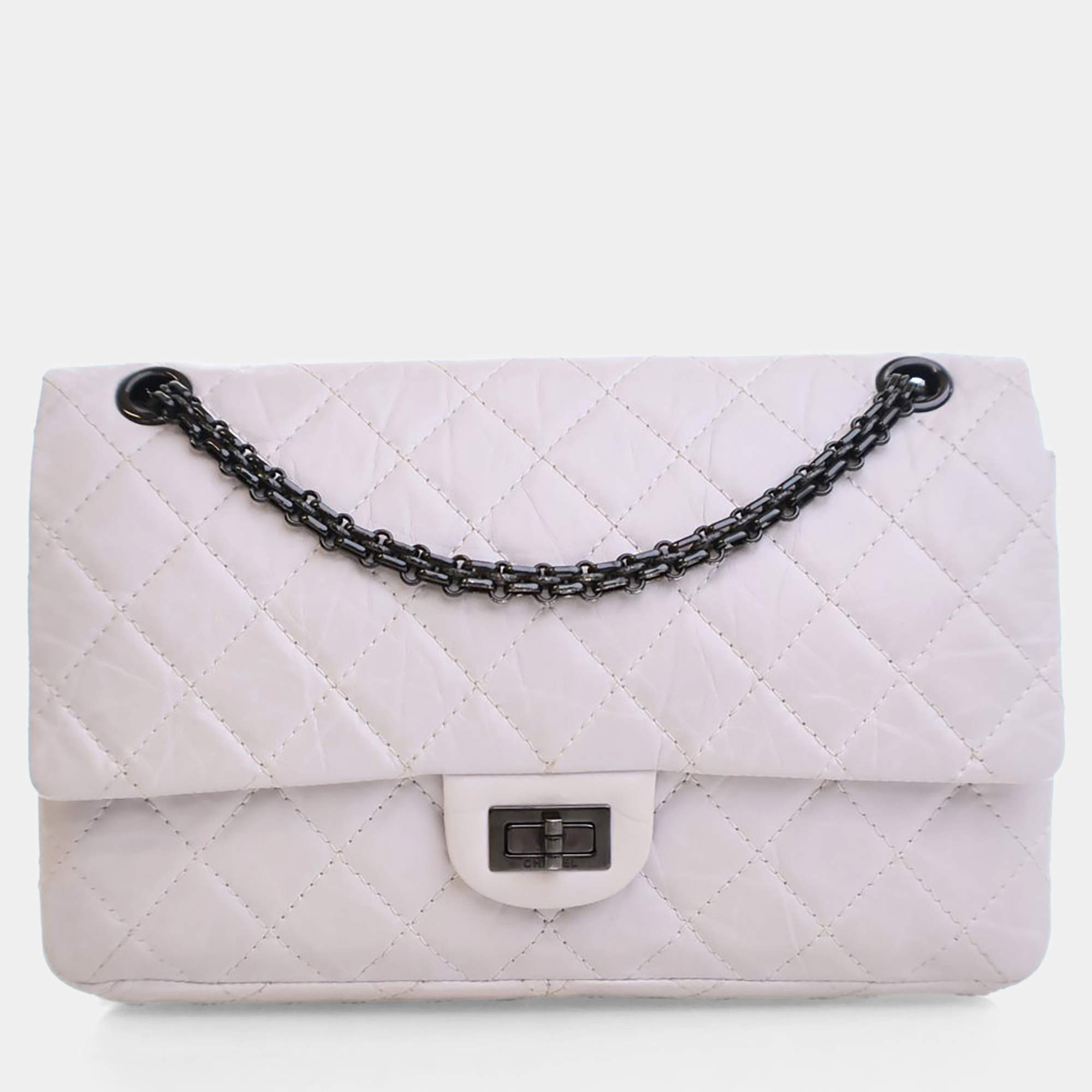مملوكة مسبقًا Chanel Grey Aged Calfskin Reissue 2.55 Flap Bag 226