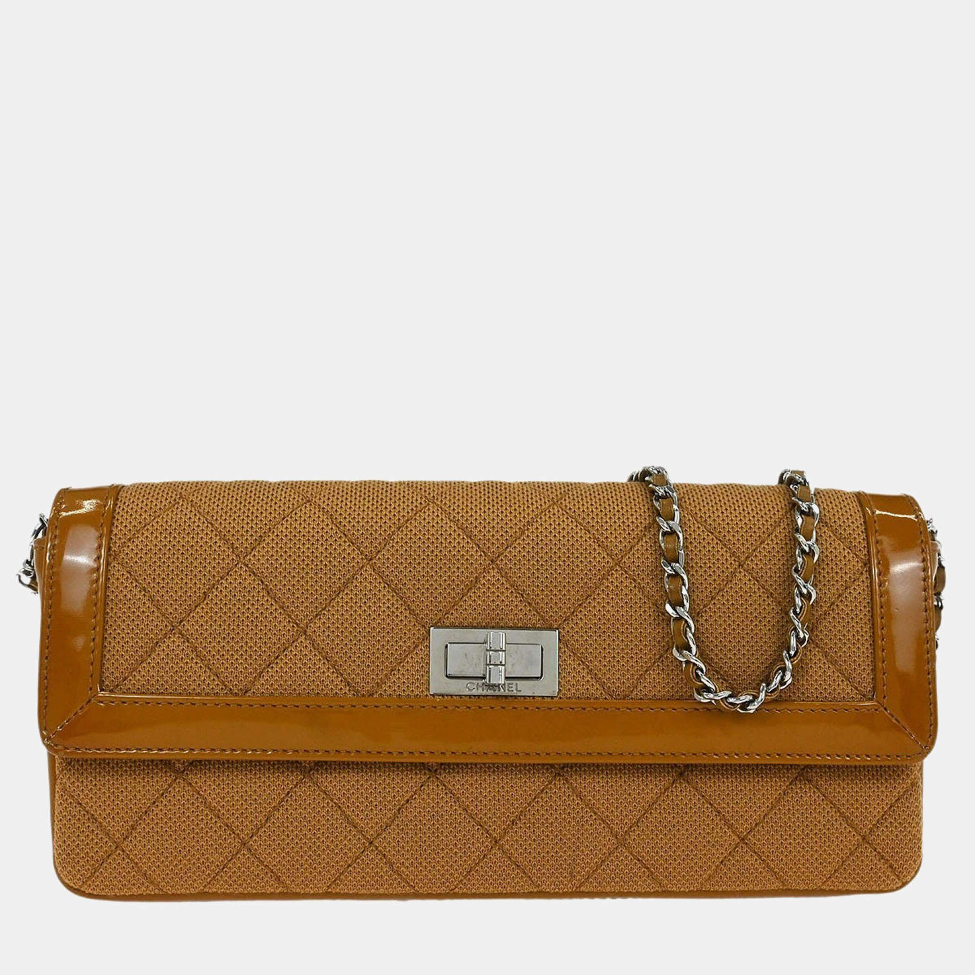 Pre Owned حقيبة كتف شانيل مادوموازيل لوك قطن بني شرق غرب