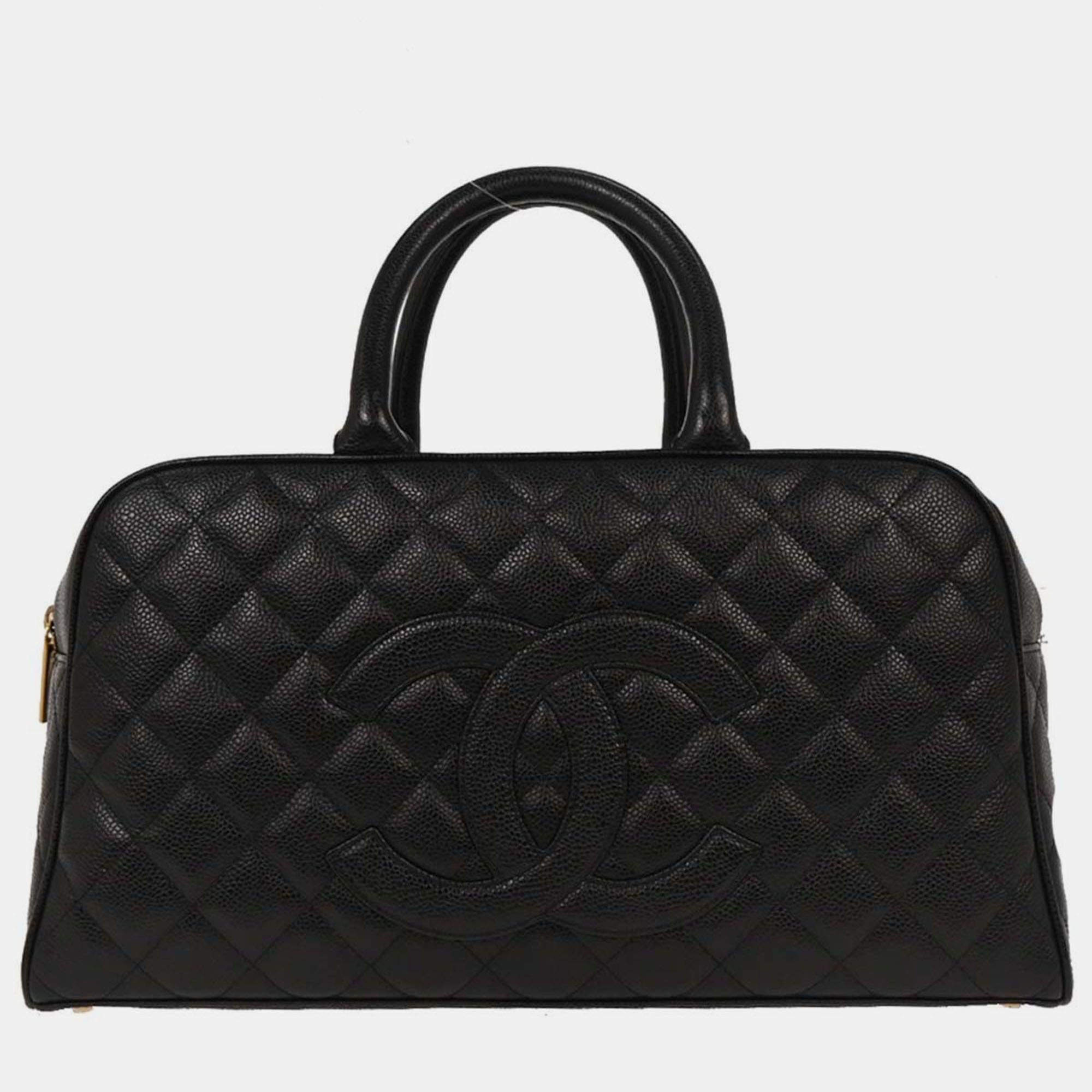 مملوكة مسبقًا Chanel Black Calfskin Bowling Bag