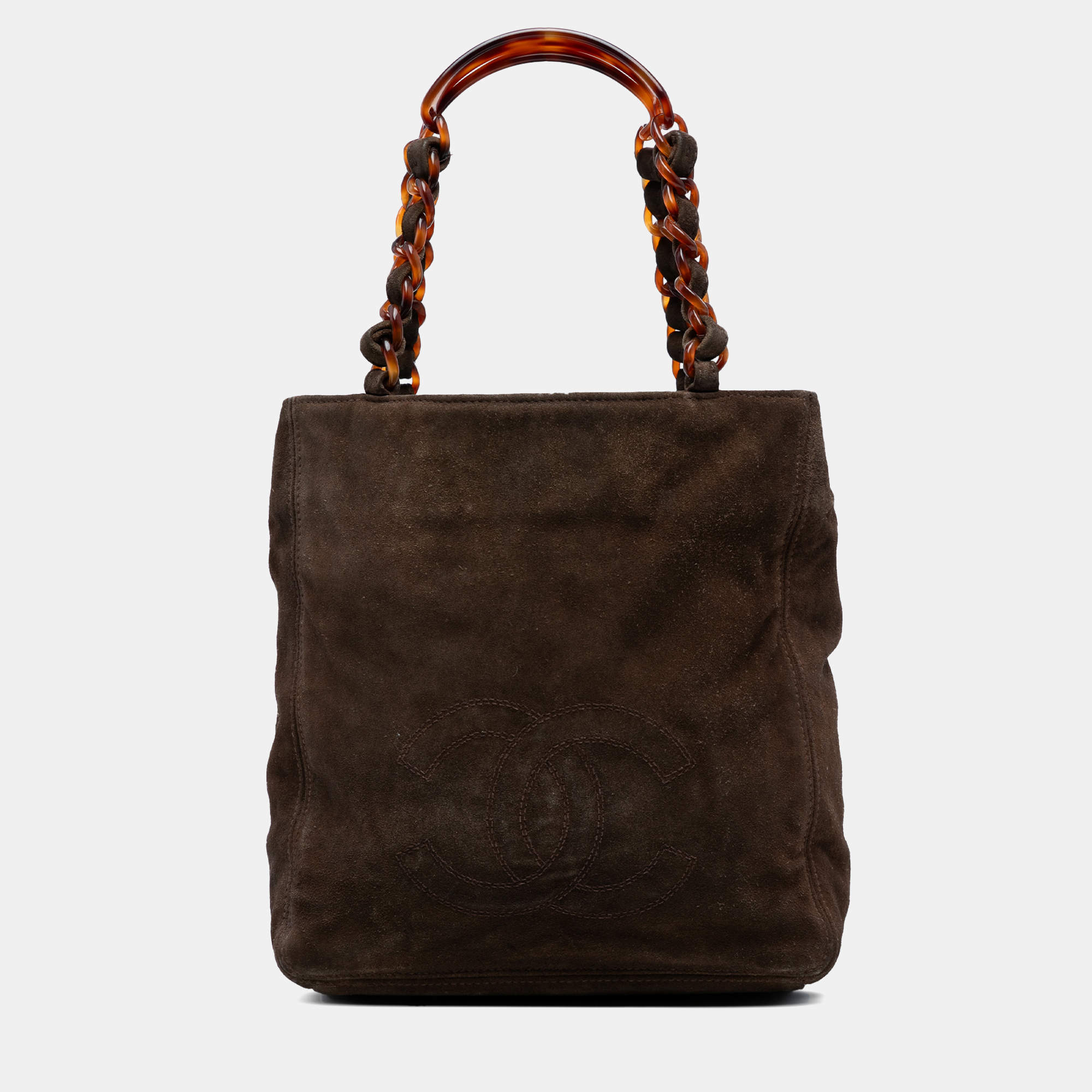 Pre Owned Chanel Brown CC Suede Tote