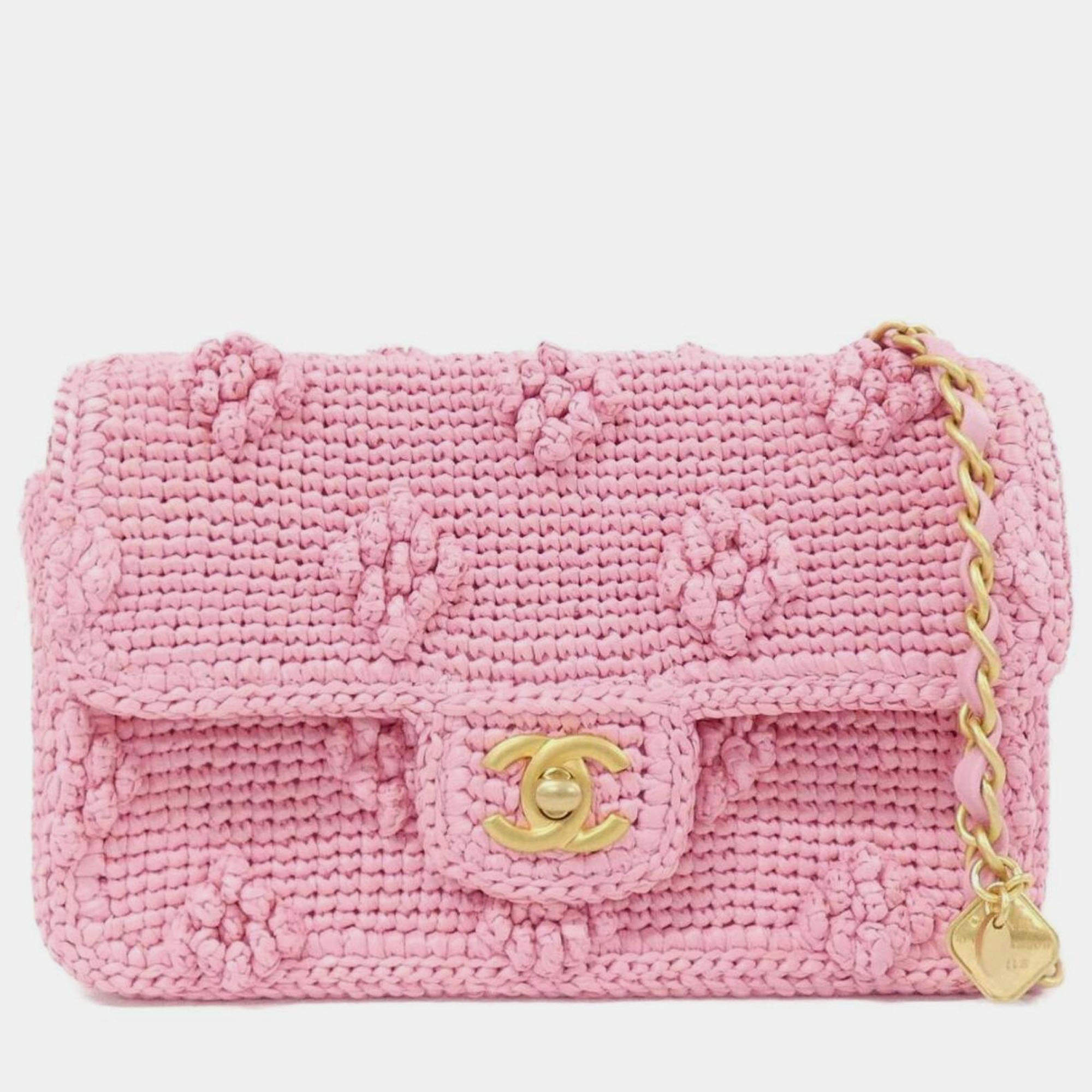 Pre Owned حقيبة كتف شانيل وردية