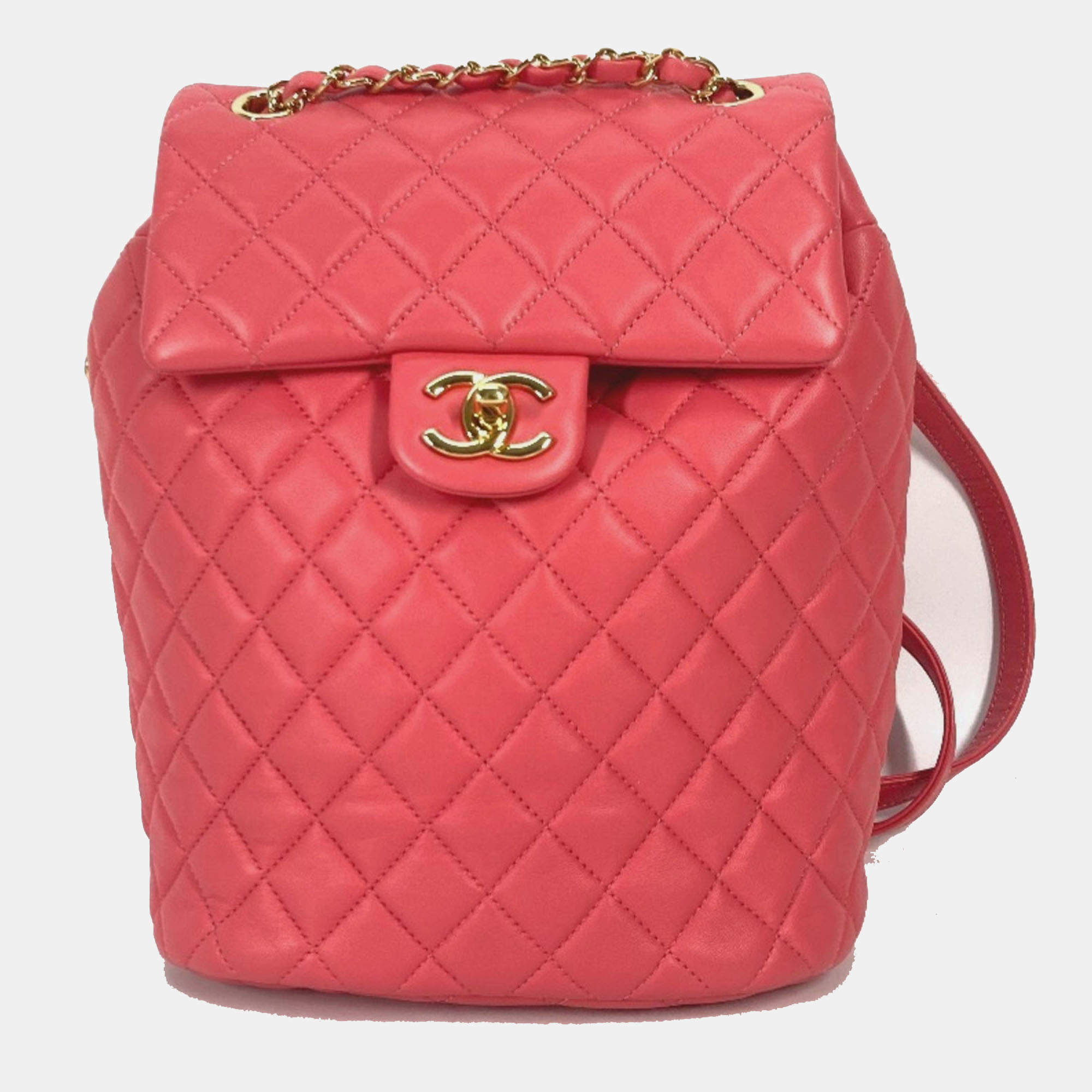 مملوكة مسبقًا Chanel Cc Coco Mark Matelasse Quilted Backpack In Lambskin Pink