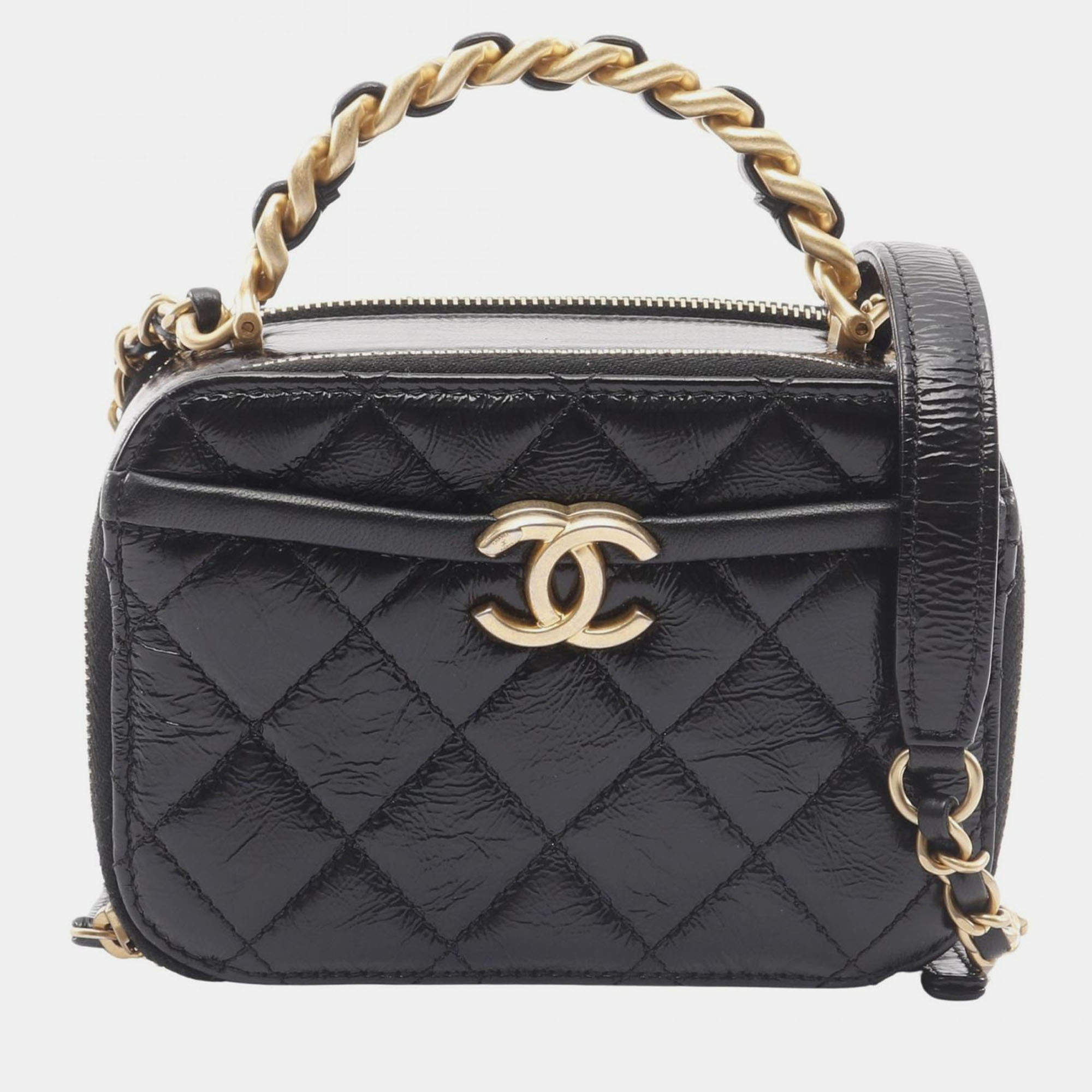 Pre Owned Chanel Pick Me Up Black Leather Vanity Case