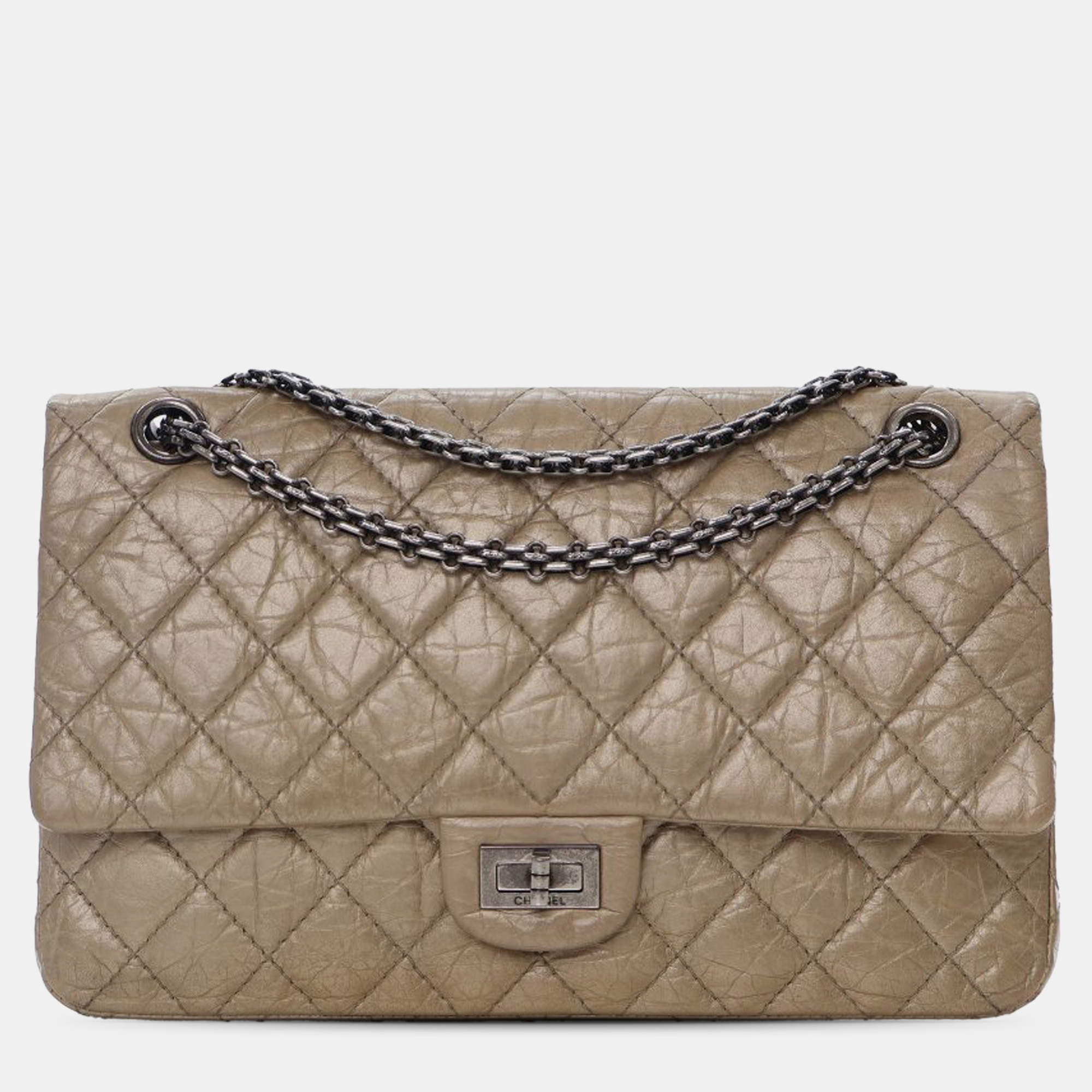 مملوكة مسبقًا Chanel Brown Reissue 2.55 Aged Calfskin Double Flap 226