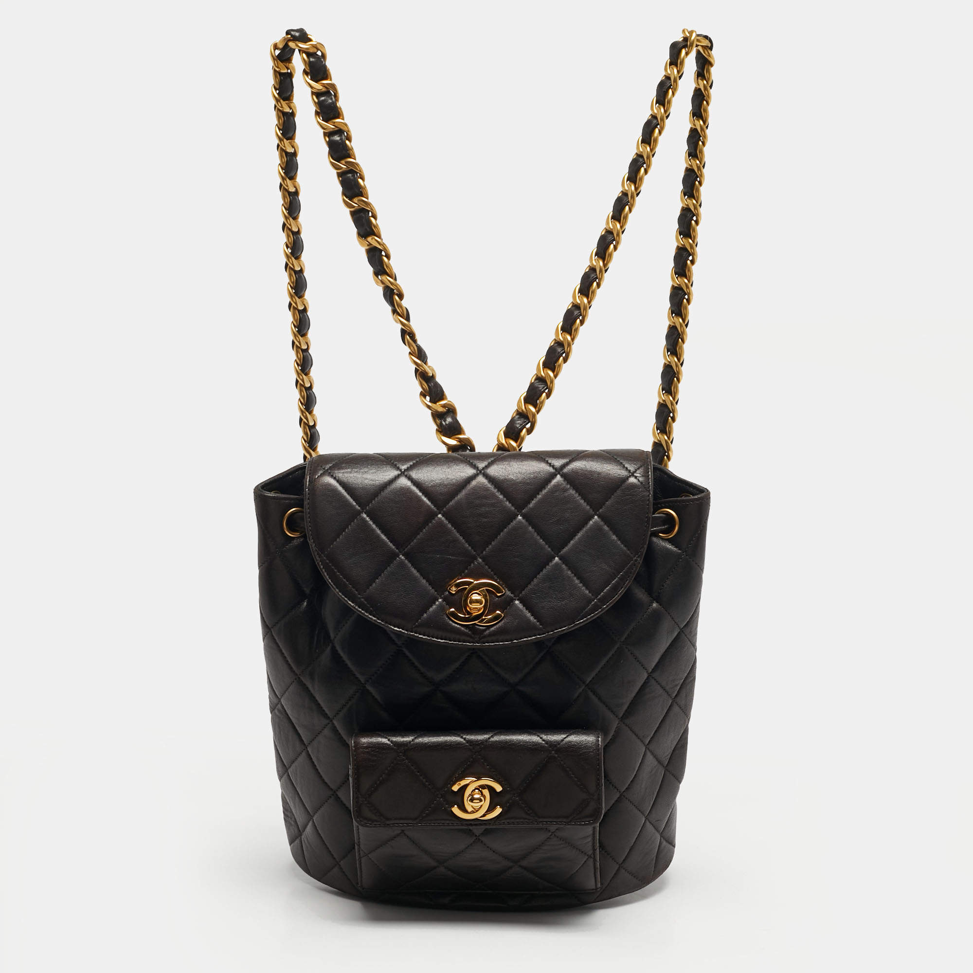 مملوكة مسبقًا Chanel Duma Choco Brown Quilted Leather Backpack