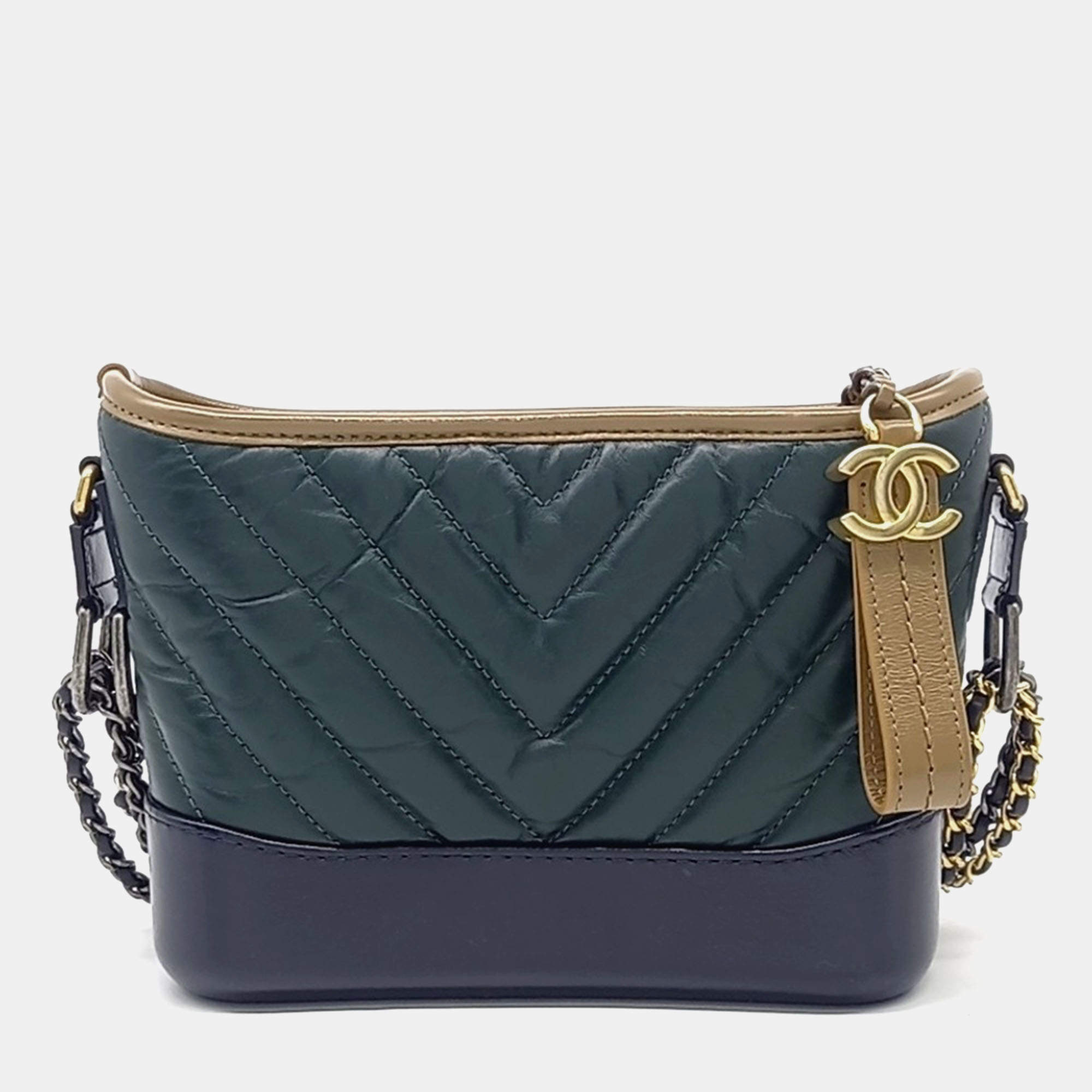 Pre Owned حقيبة شاينيل جابرييل شيفرون جلد متعدد الألوان بحجم صغير