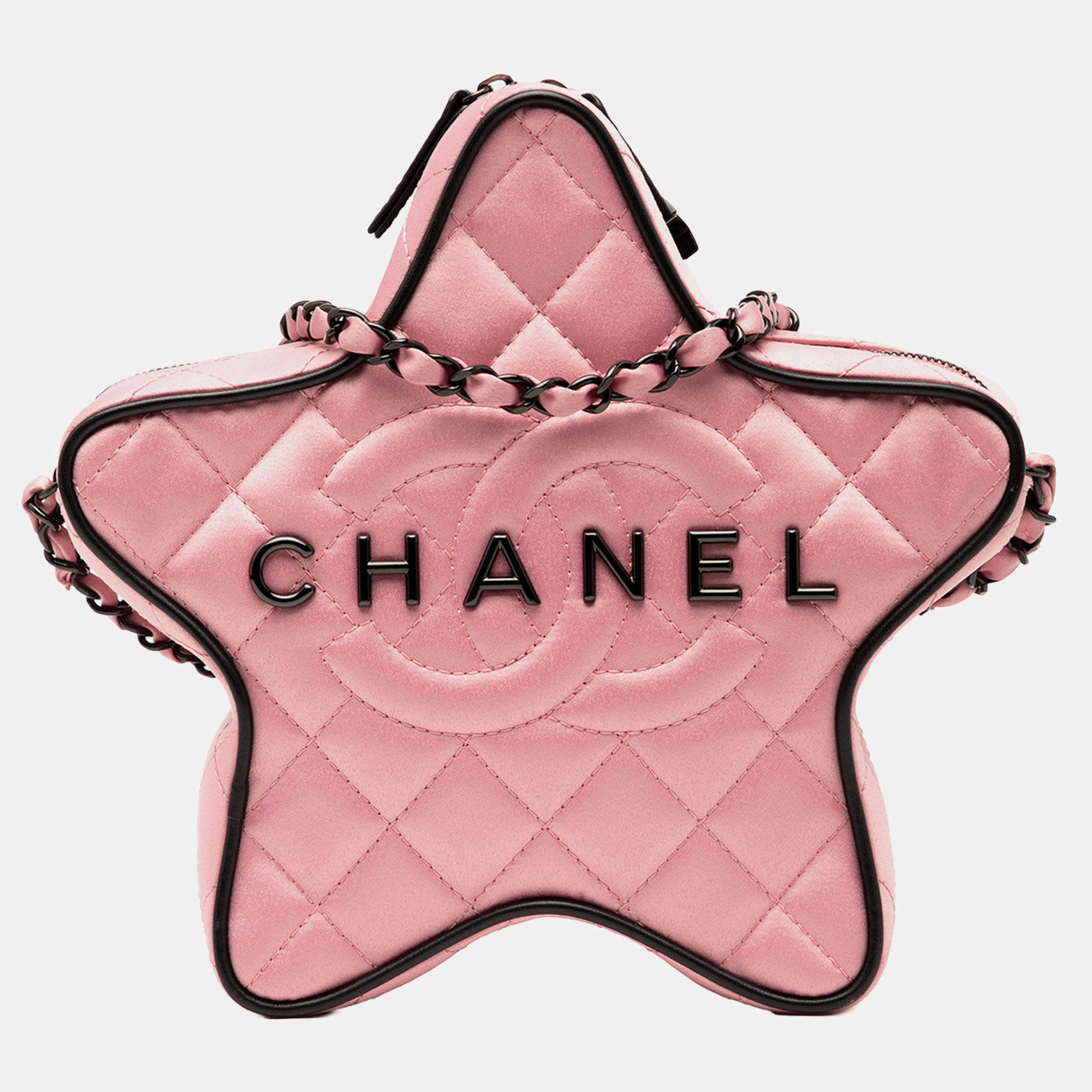 مملوكة مسبقًا Chanel Pink Quilted Satin Walk Of Fame Star Crossbody