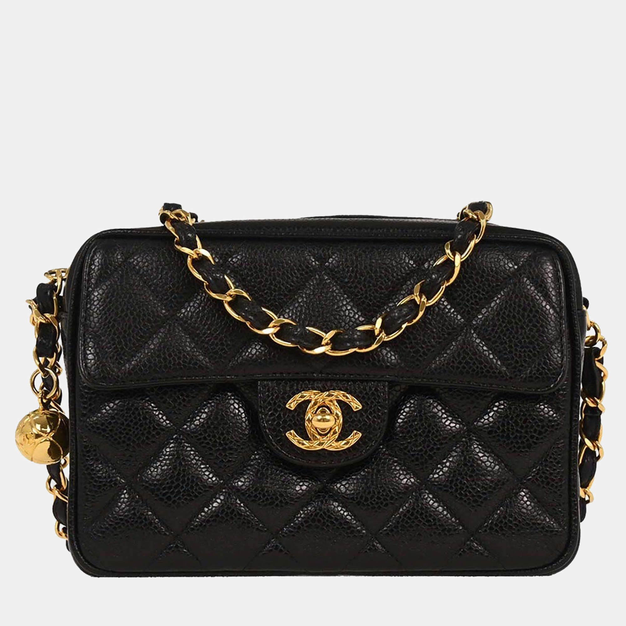 مملوكة مسبقًا Chanel Black Calfskin Camera Bag Mini