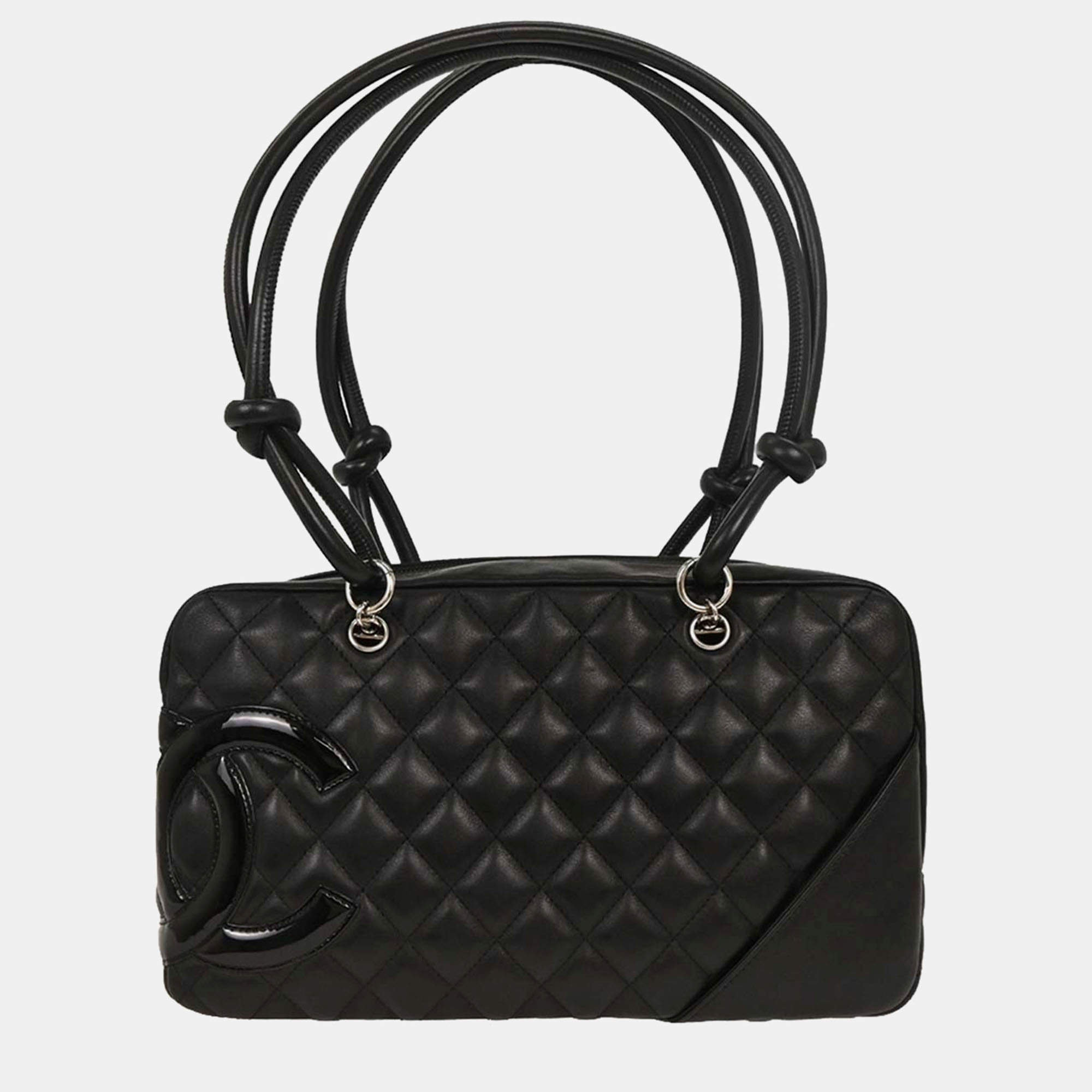 مملوكة مسبقًا Chanel Black Calfskin Cambon Ligne Bowling Bag