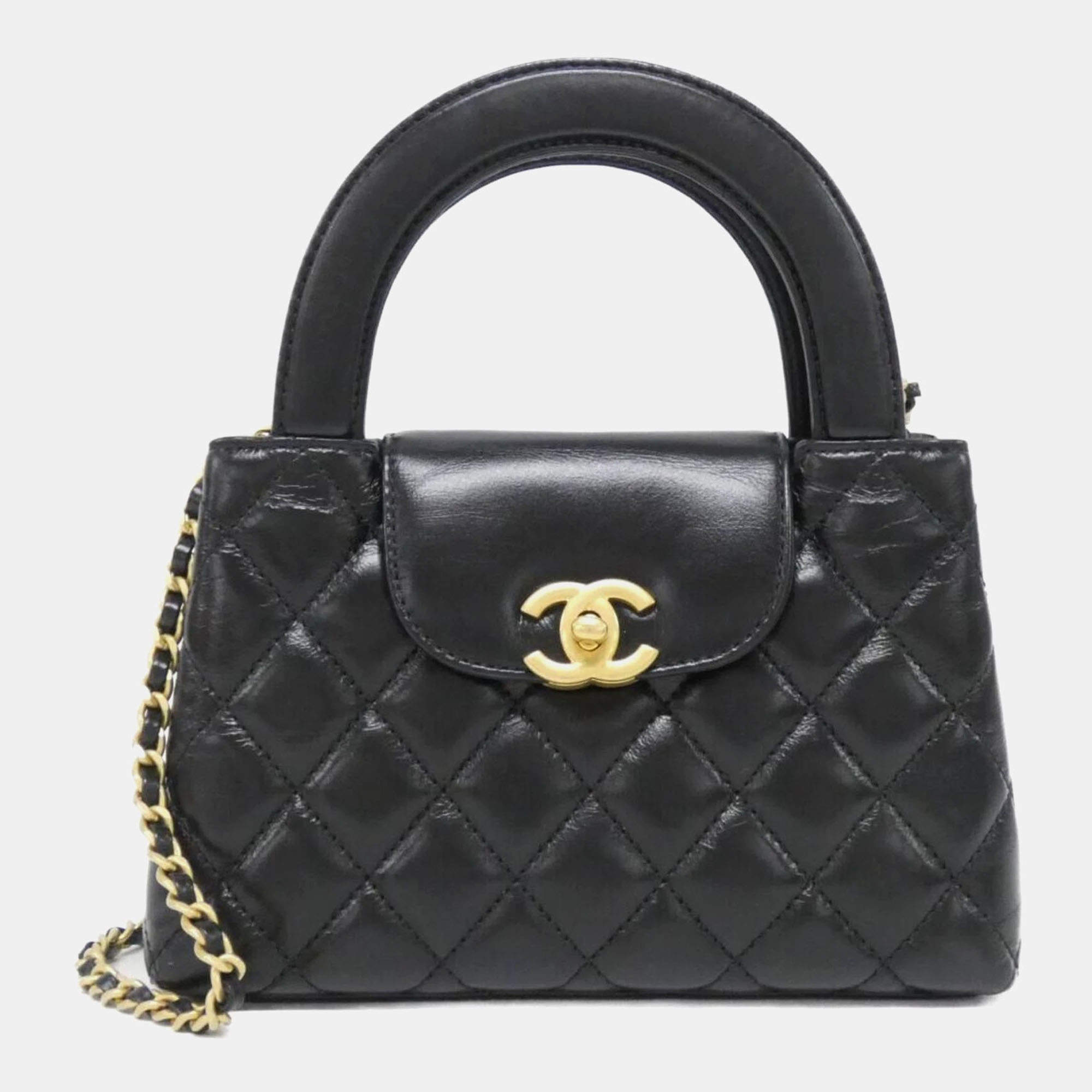 Pre Owned Chanel Black Leather Handbag