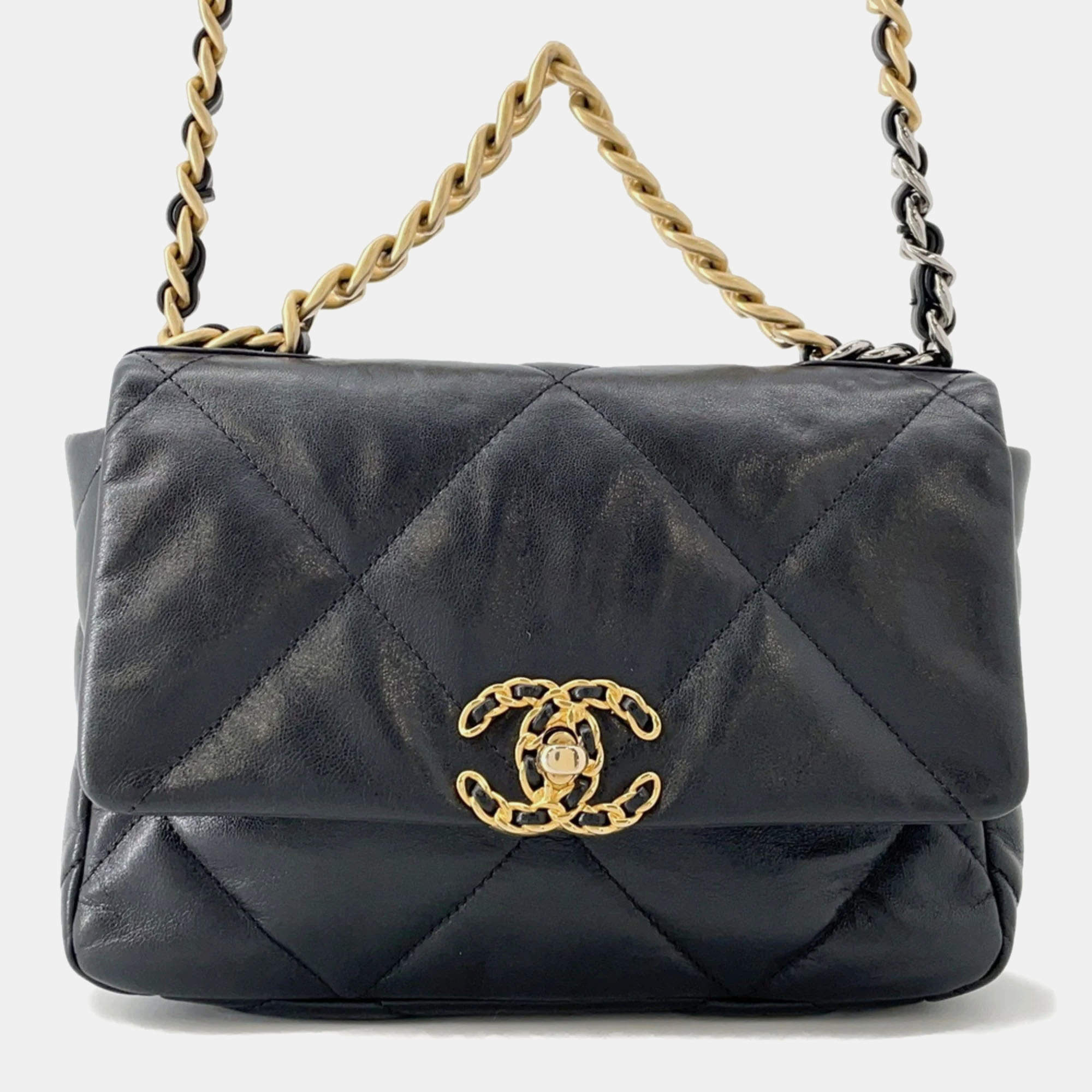 Pre Owned حقيبة كتف شانيل سلسلة ماتيلاسيه Coco Mark شانيل19 جلد الخروف