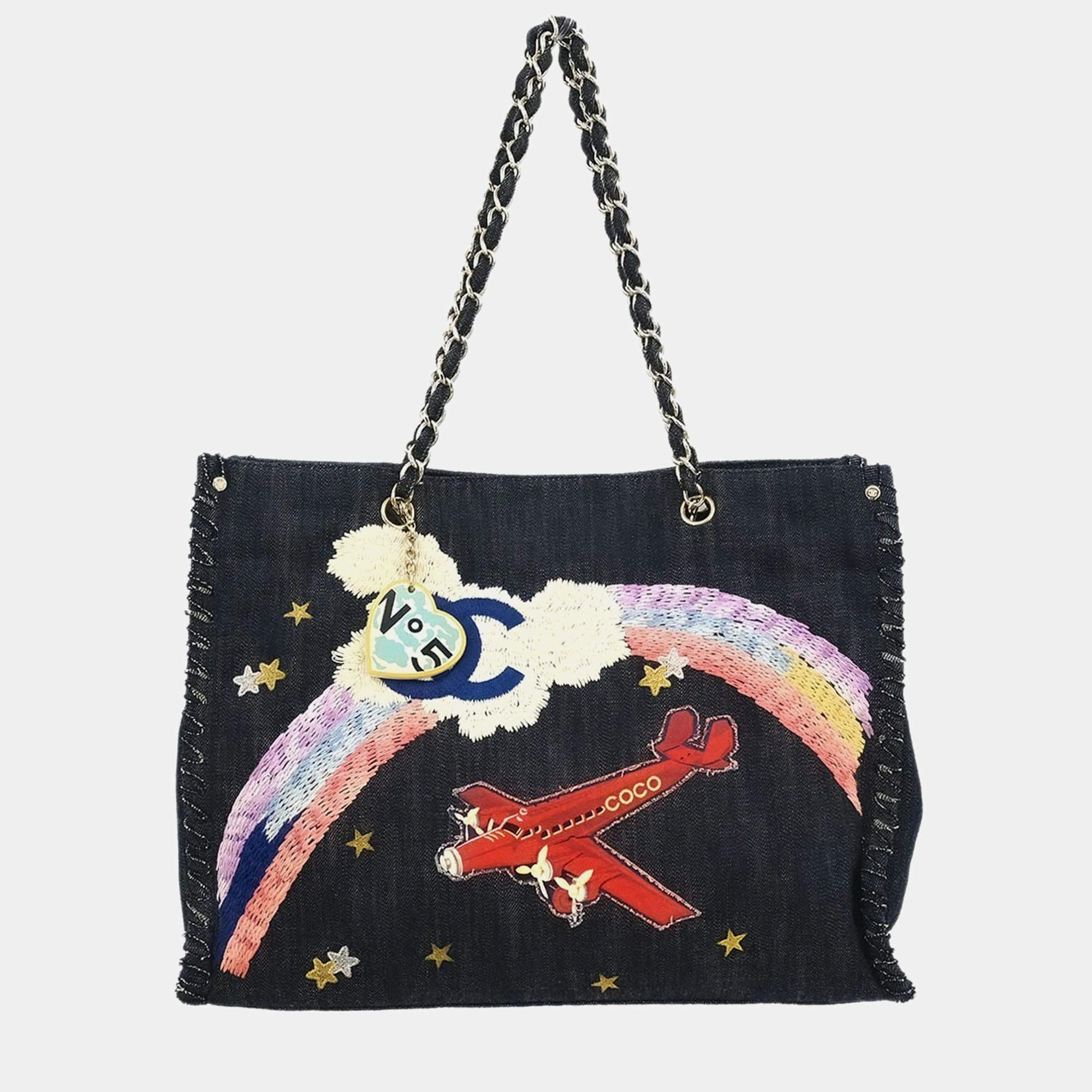 مملوكة مسبقًا حقيبة شانيل طيران ليلي دنيم كحلي