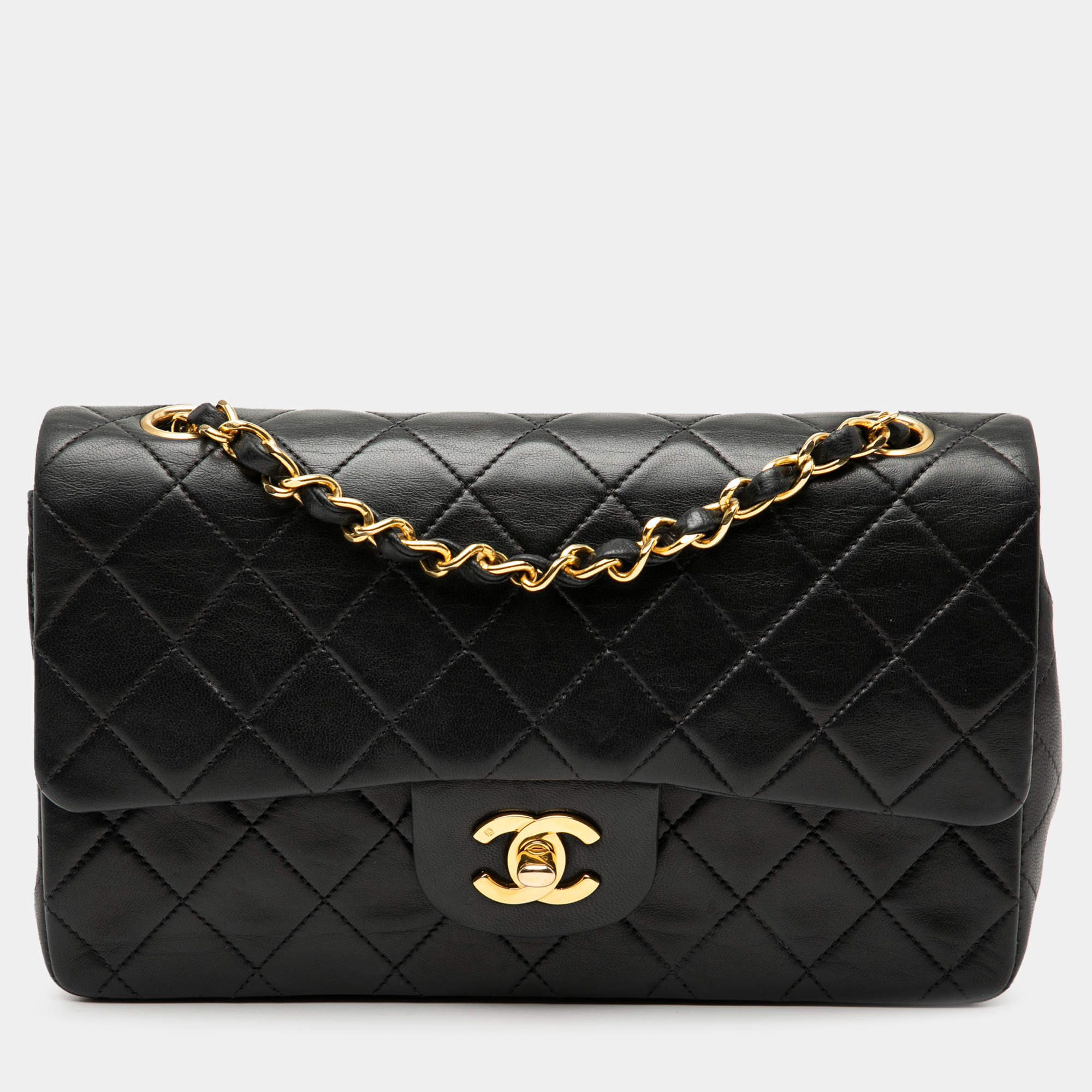 مملوكة مسبقًا Chanel Black Small Classic Lambskin Double Flap