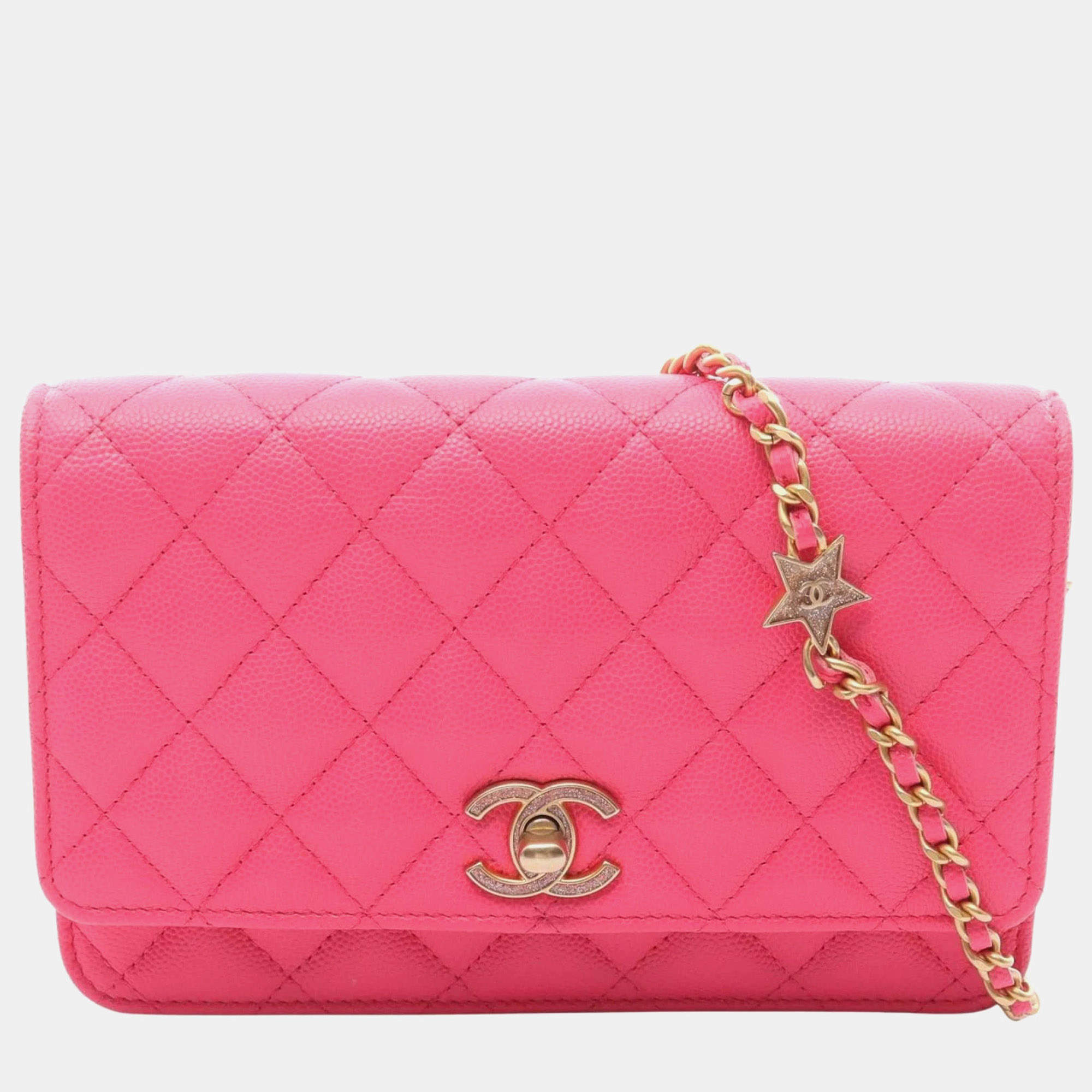 مملوكة مسبقًا حقيبة كتف شانيل ماتيلاسيه جلد العجل المحبب كافيار وردي