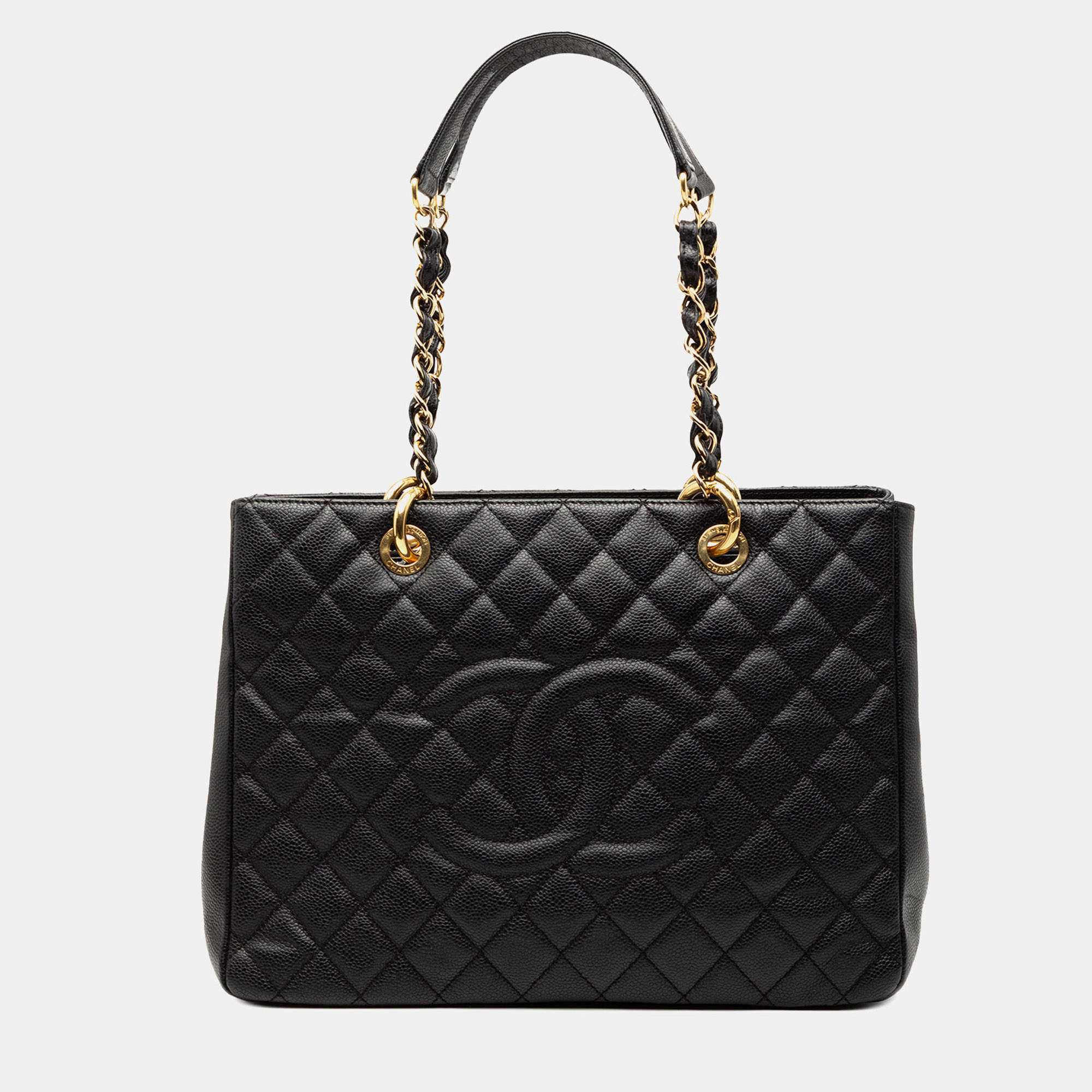 مملوكة مسبقًا حقيبة يد شانيل جراند شوبينغ كافيار أسود