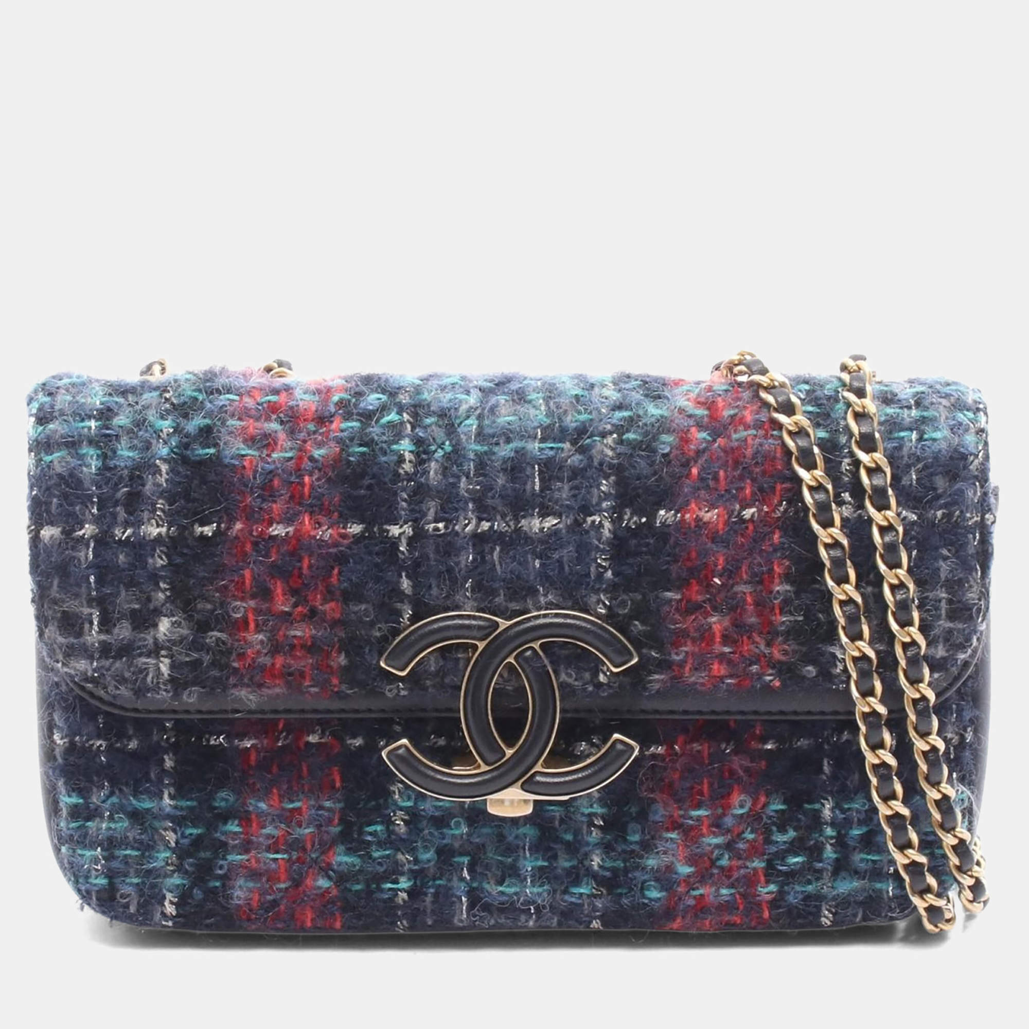 Pre Owned حقيبة شانيل قلاب تويد متعدد الألوان CC