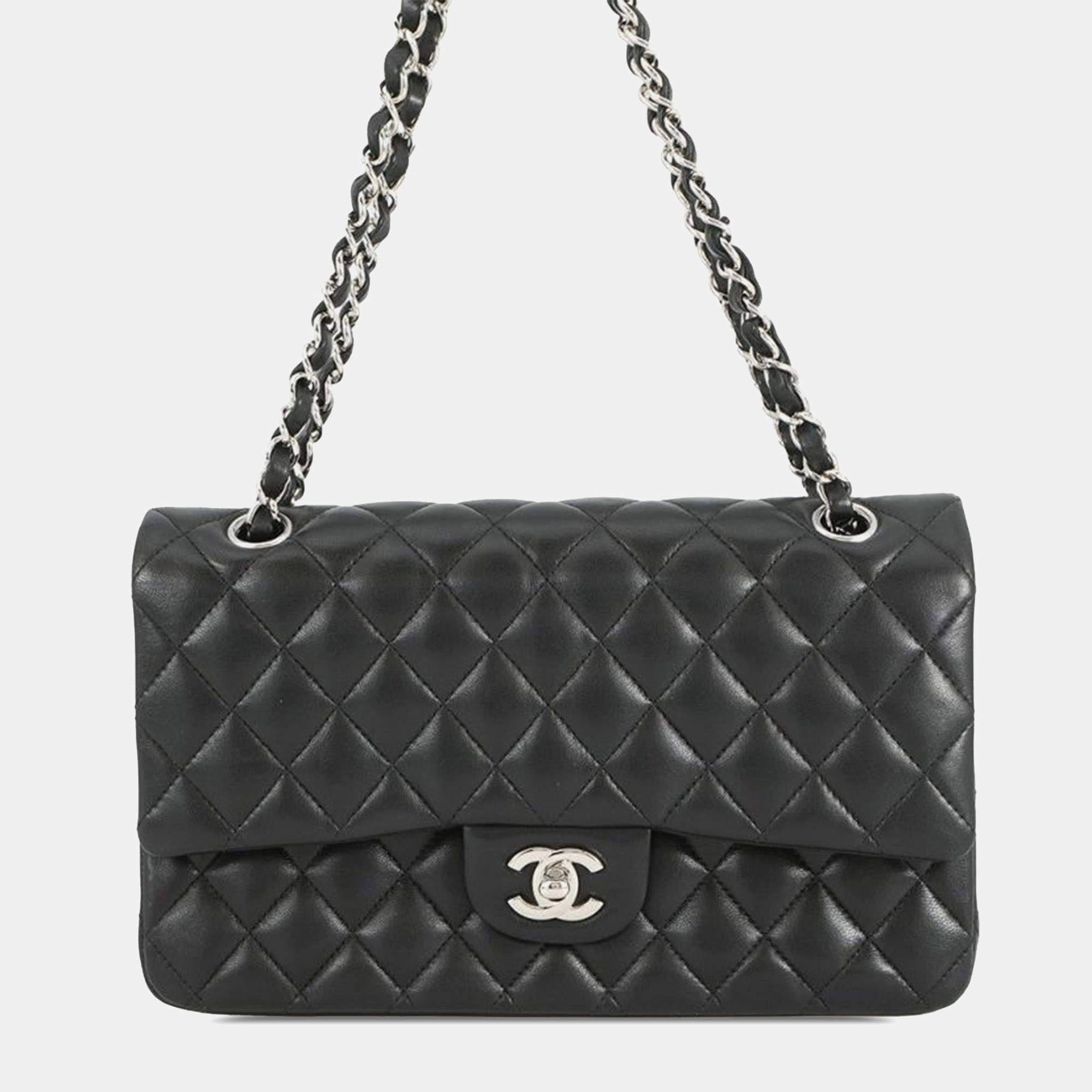 مملوكة مسبقًا Chanel Black Medium Classic Lambskin Double Flap