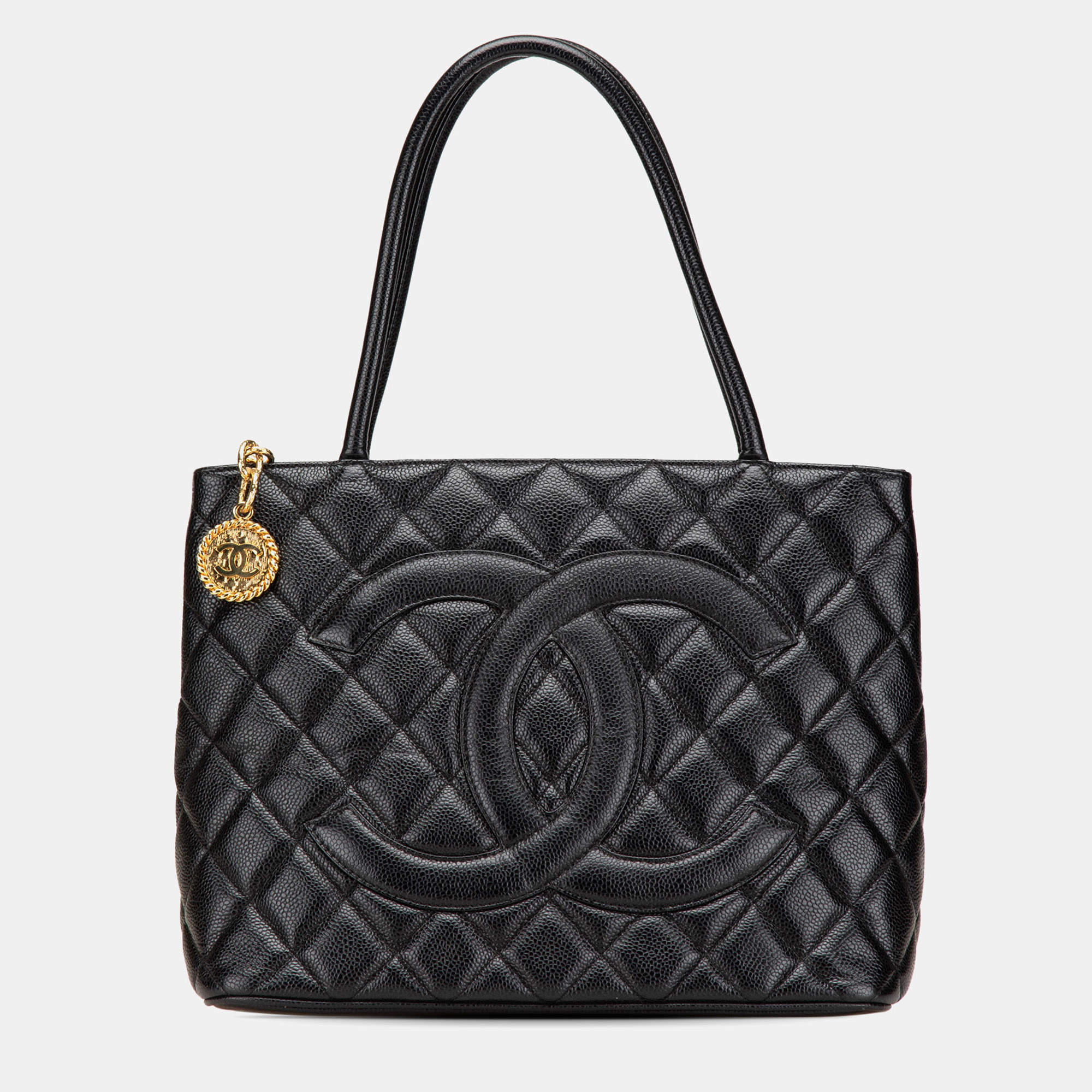 مملوكة مسبقًا Chanel Black Caviar Medallion Tote 