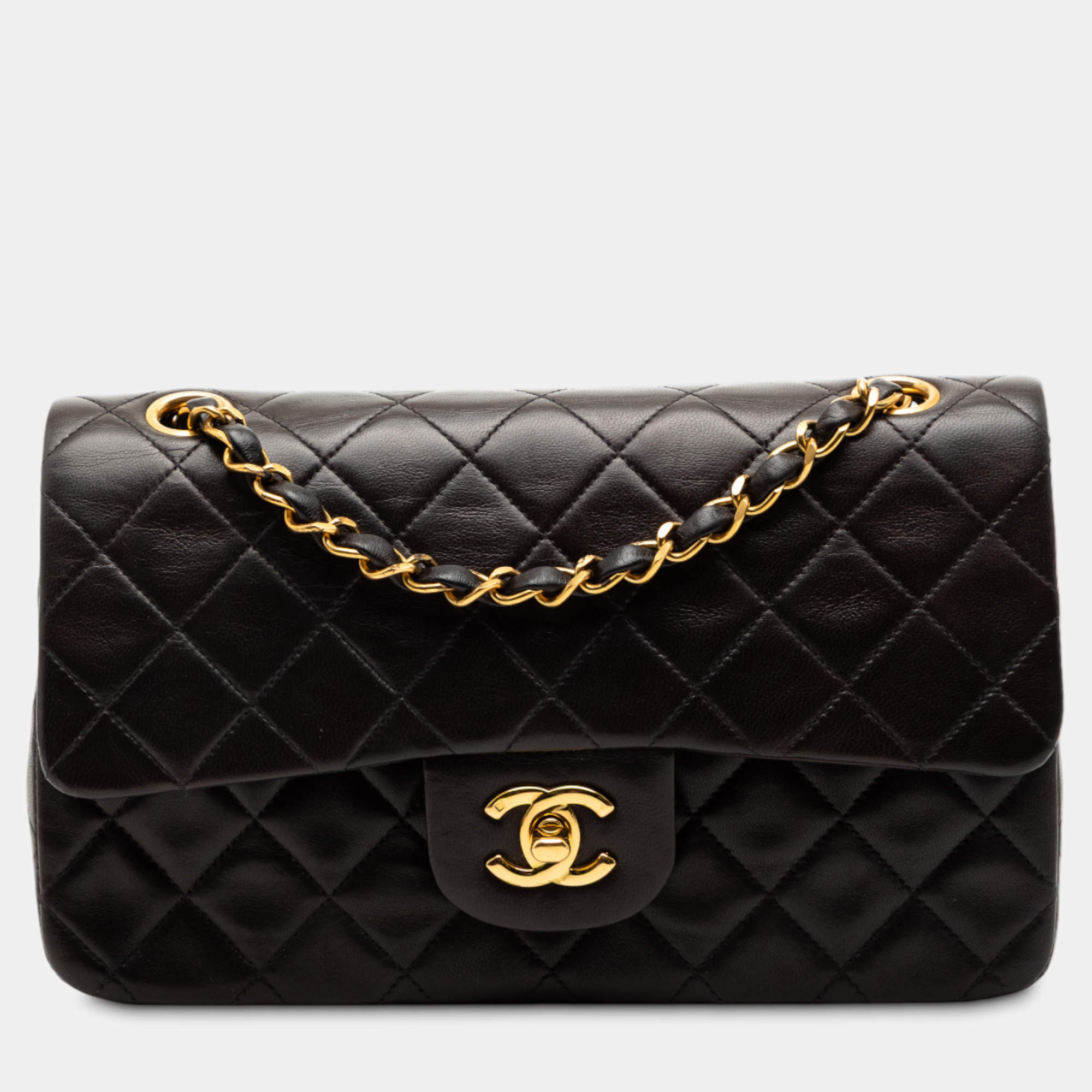 مملوكة مسبقًا Chanel Black Small Classic Lambskin Double Flap