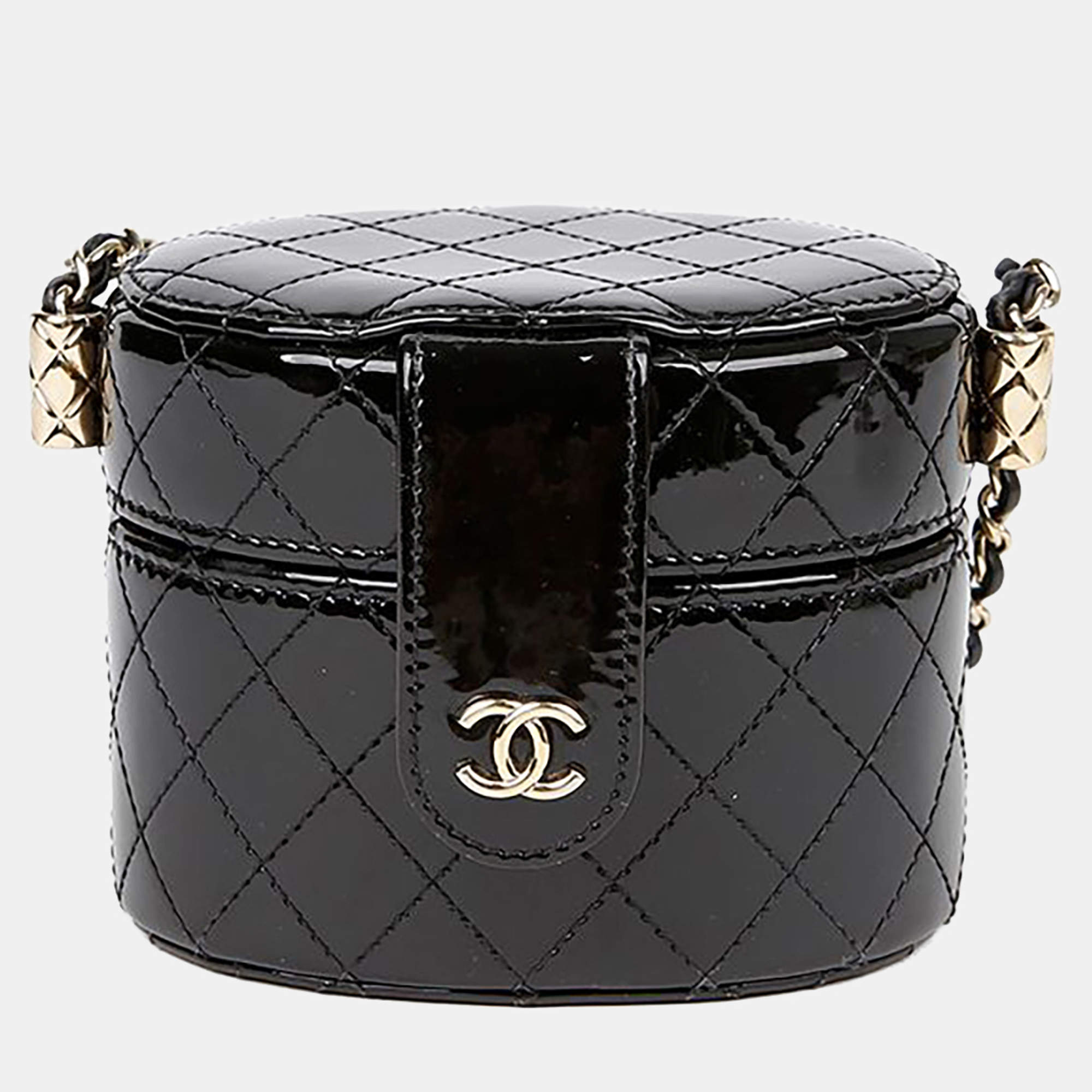 Pre Owned Chanel Cosmetic Vanity Mini Black Leather Crossbody Bag