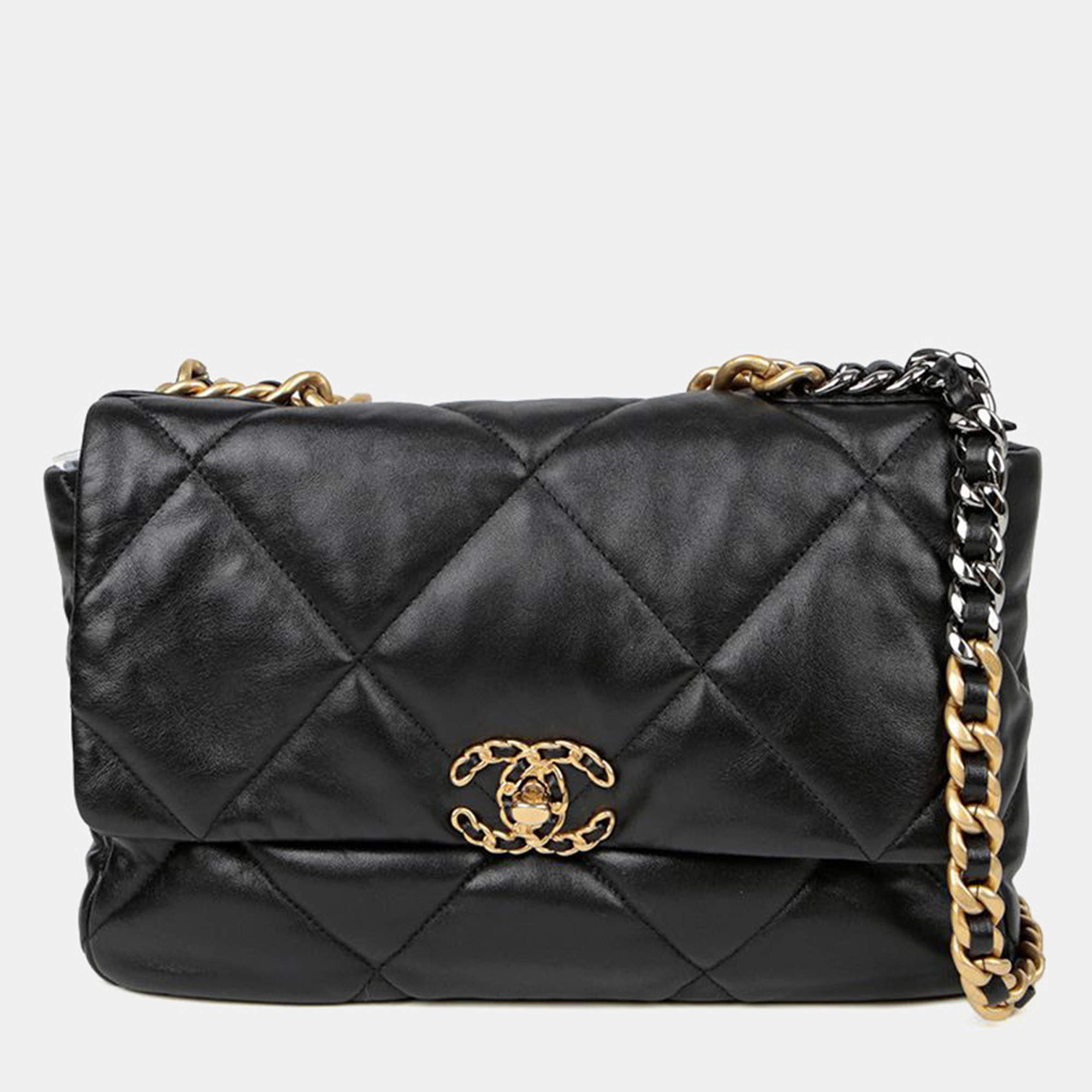 مملوكة مسبقًا Chanel Large Black Caviar Leather Tote Bag
