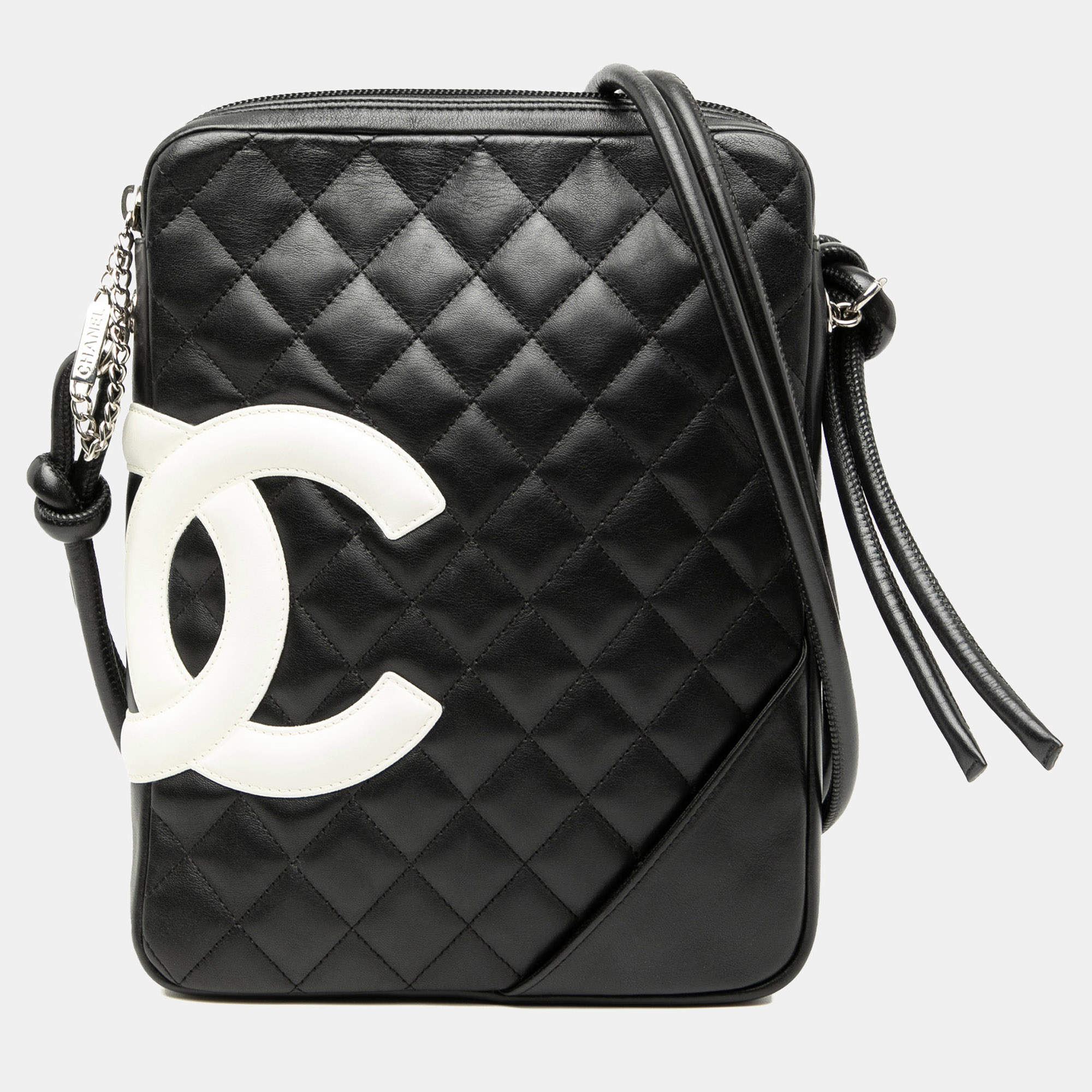 Pre Owned Chanel Black Quilted Lambskin Cambon Ligne Crossbody