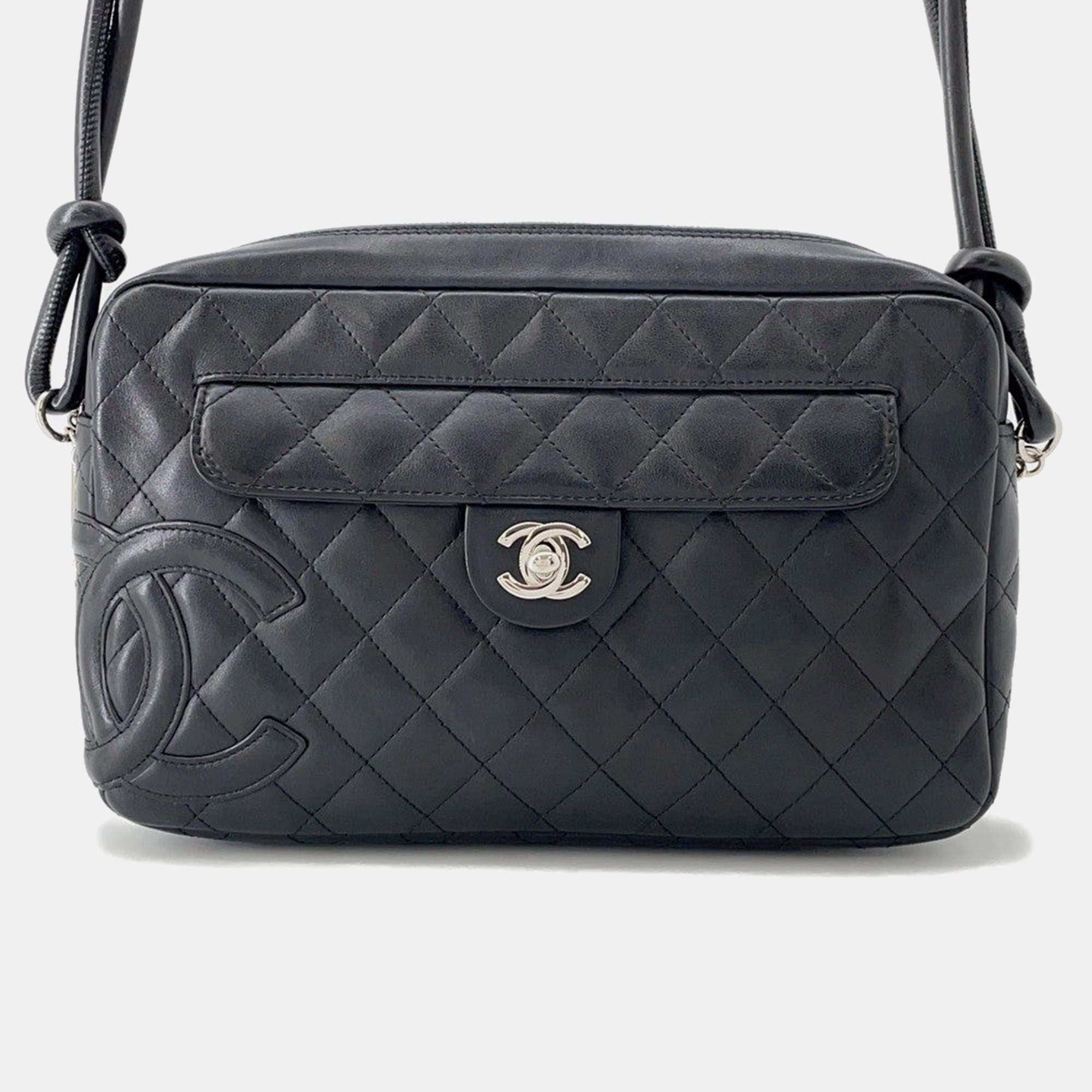 مملوكة مسبقًا Chanel Cambon Line Shoulder Bag Black Lambskin