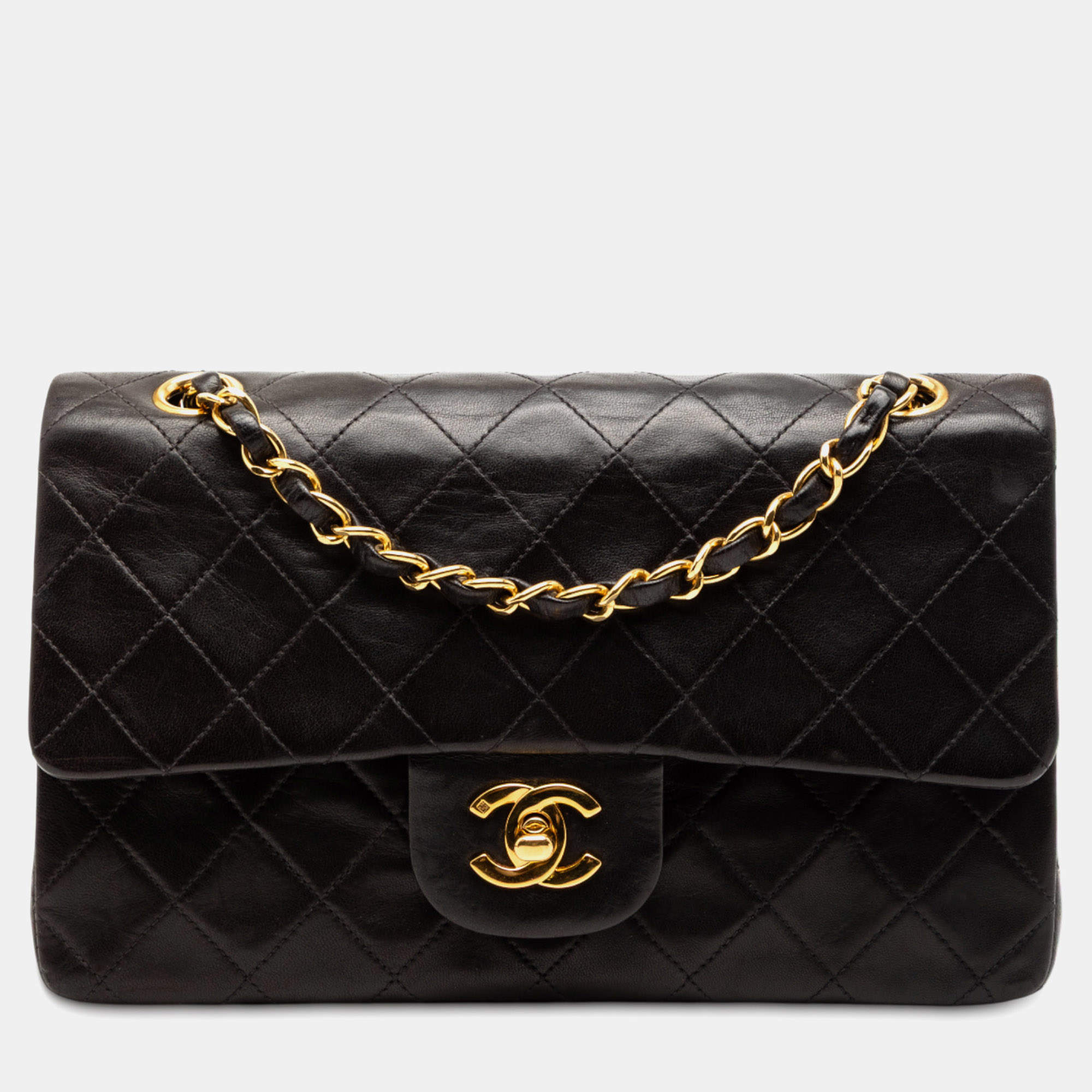 مملوكة مسبقًا Chanel Black Small Classic Lambskin Double Flap