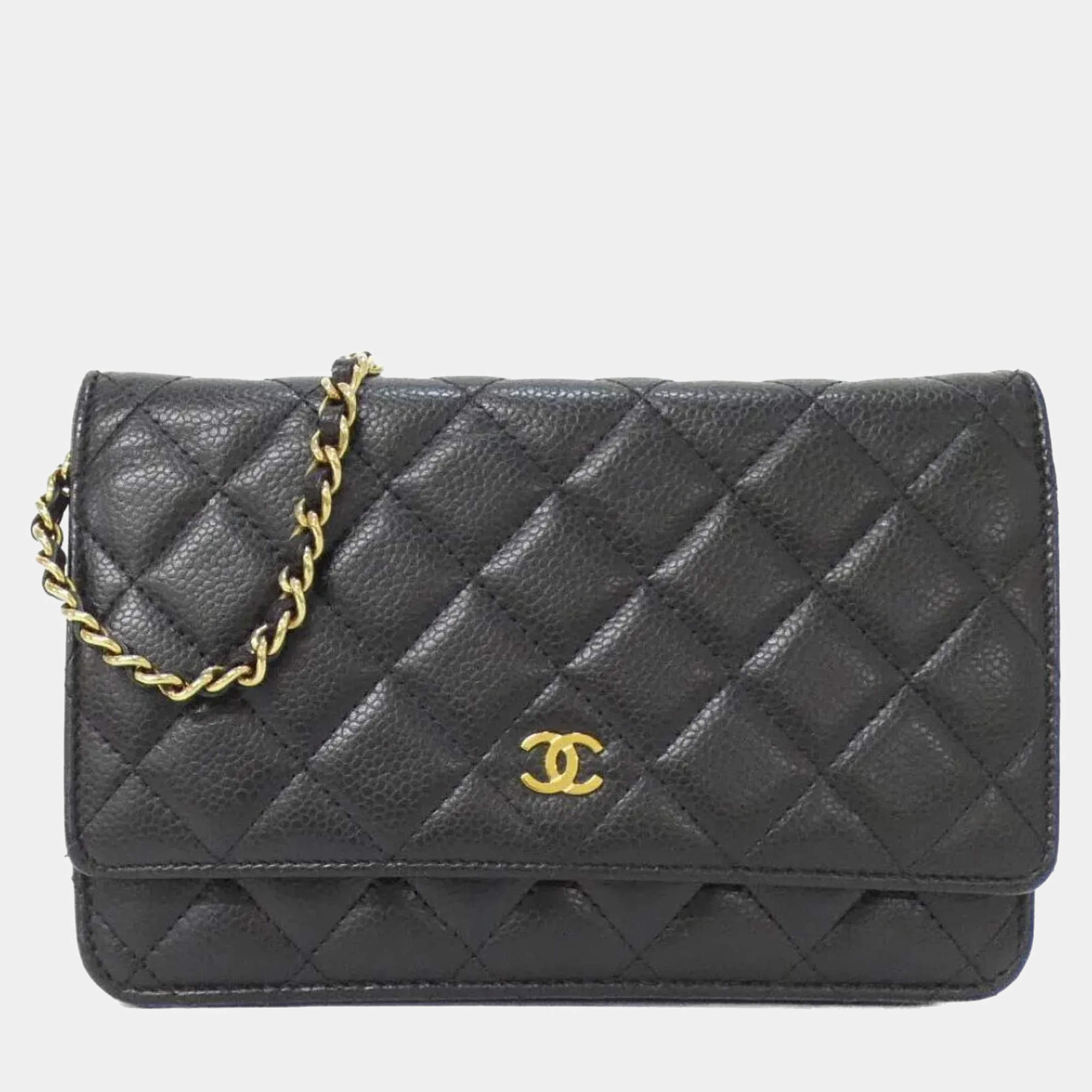 Pre Owned Chanel Timeless Classic Line Chain Wallet