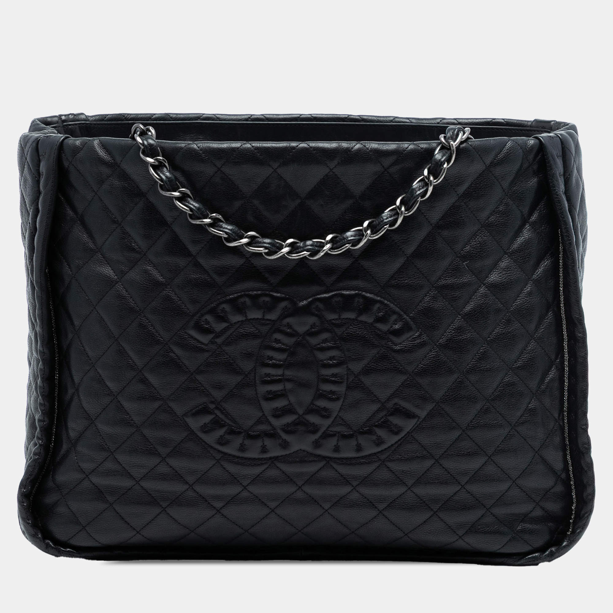 Pre Owned Chanel Black CC Quilted Calfskin Istanbul Tote