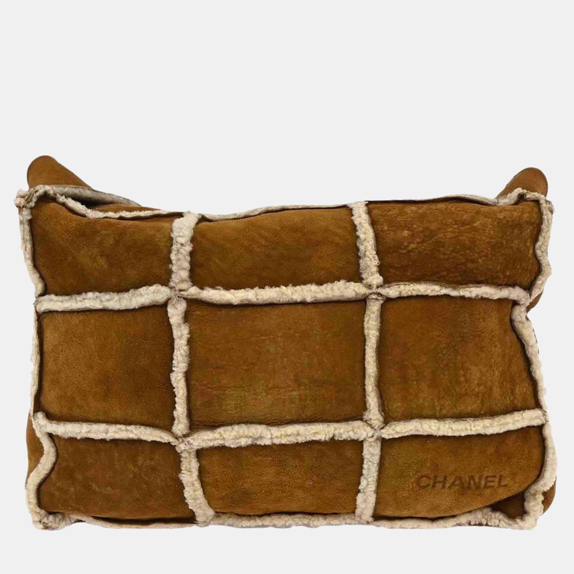 Pre Owned Chanel Brown Sheepskin Shoulder Bag