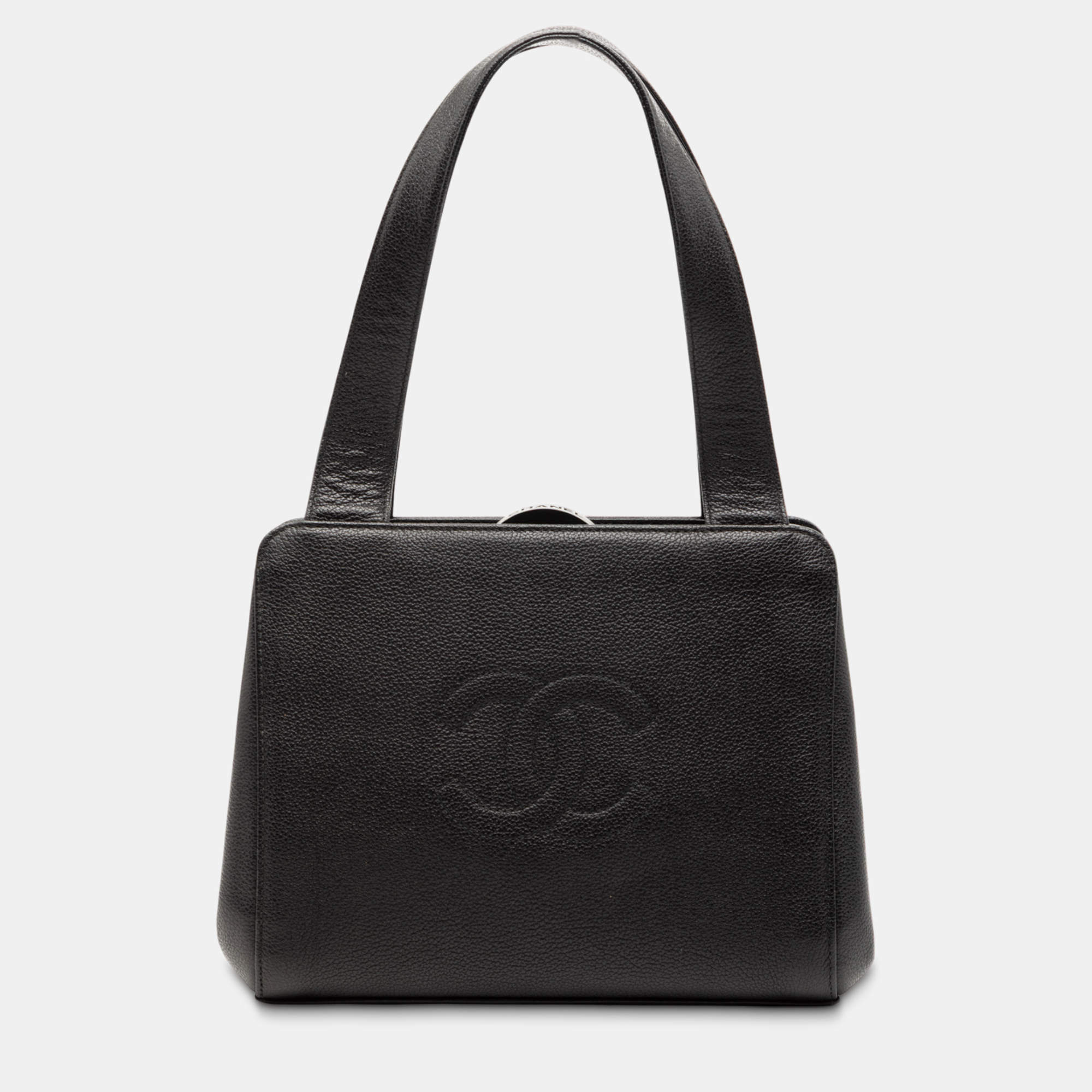 مملوكة مسبقًا Chanel Black CC Calfskin Frame Handbag