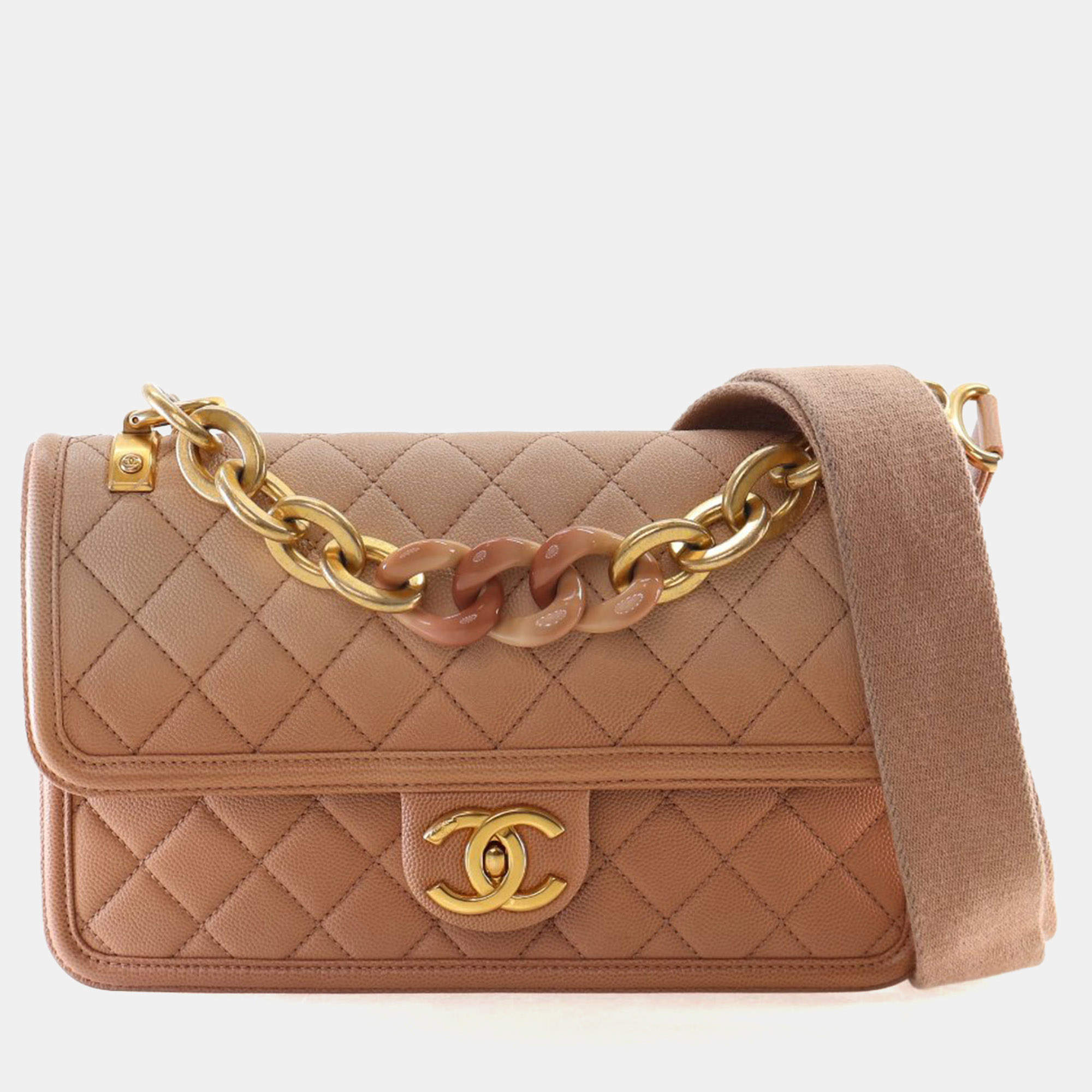 Pre Owned Chanel Medium Caviar Sunset On The Sea Flap