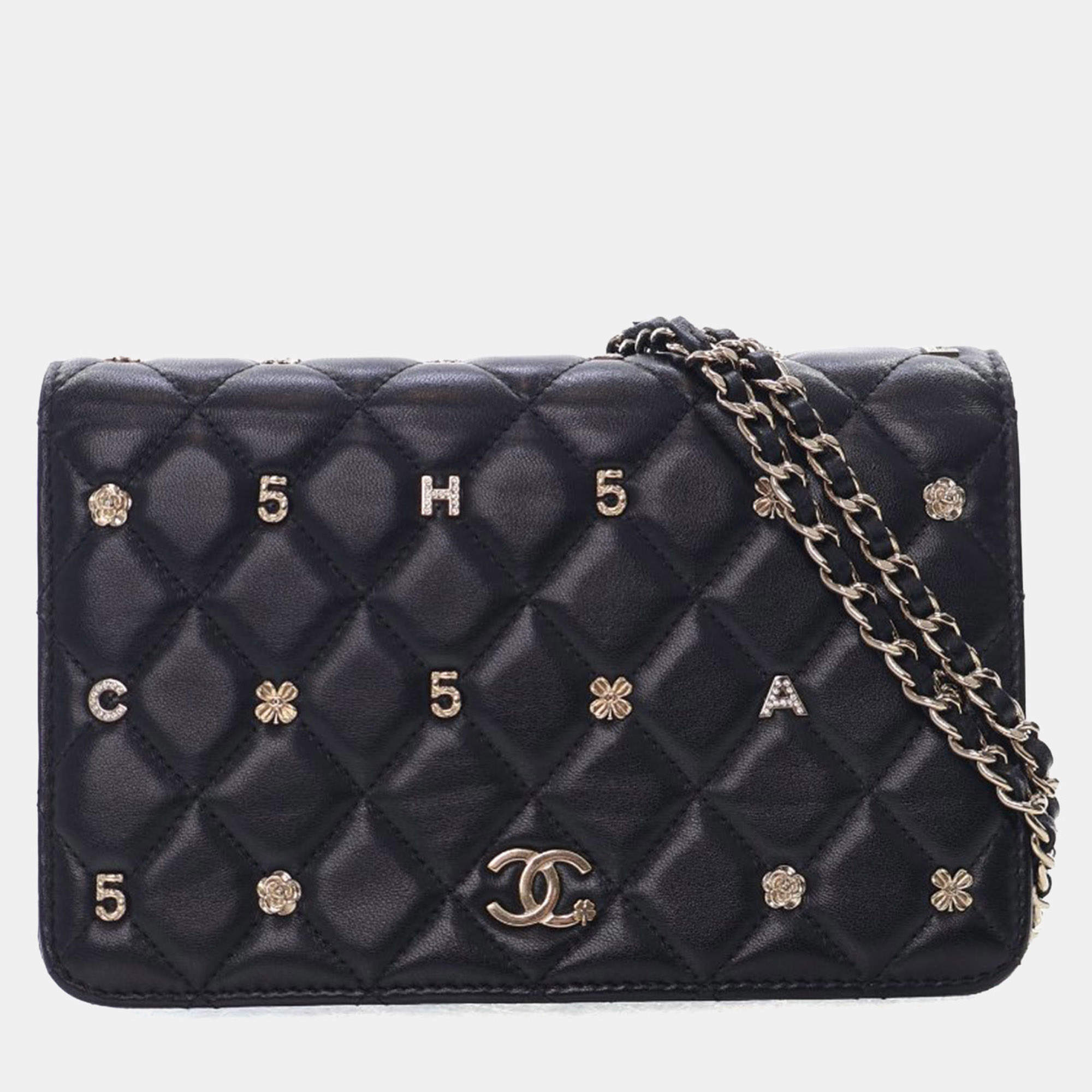 Pre Owned Chanel Lambskin Lucky Charms Wallet On Chain (WOC)