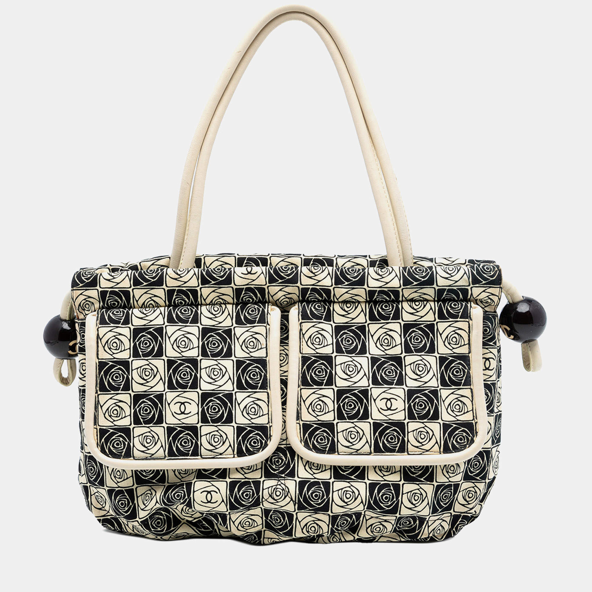 مملوكة مسبقًا Chanel Brown Camellia Canvas Coco Ball Tote