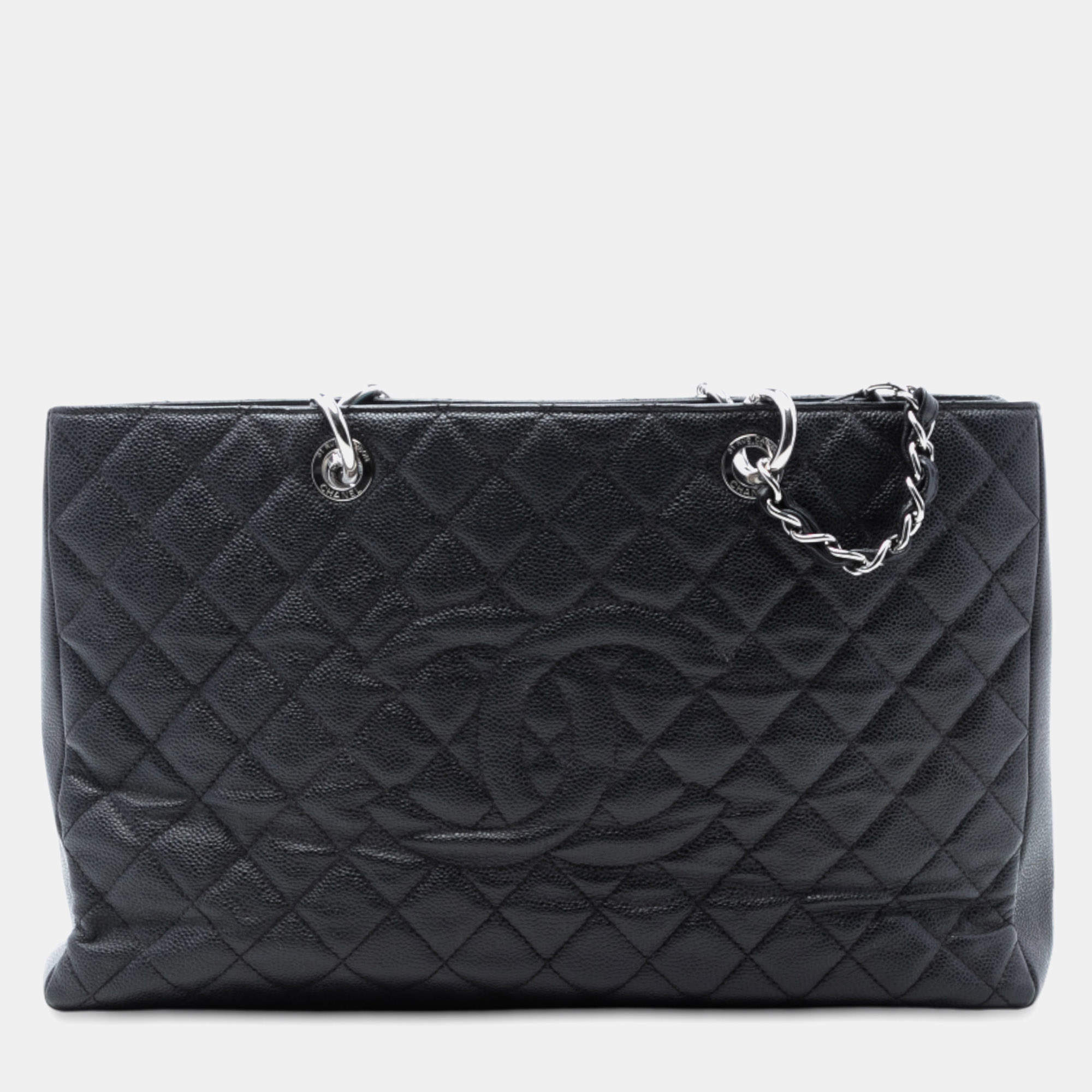 Pre Owned Chanel Black Caviar Grand Shopping Tote XL