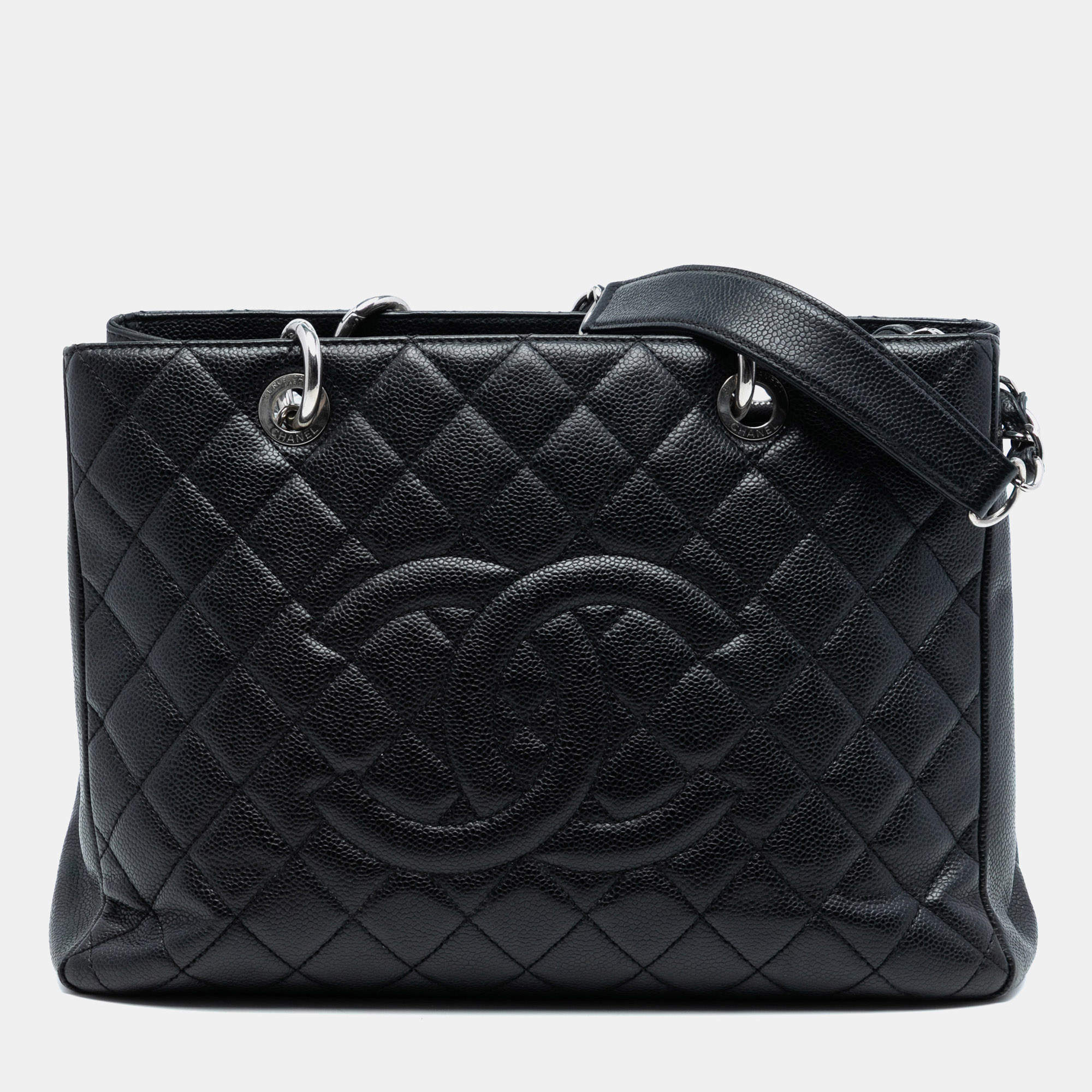 Pre Owned Chanel Black Caviar Grand Shopping Tote