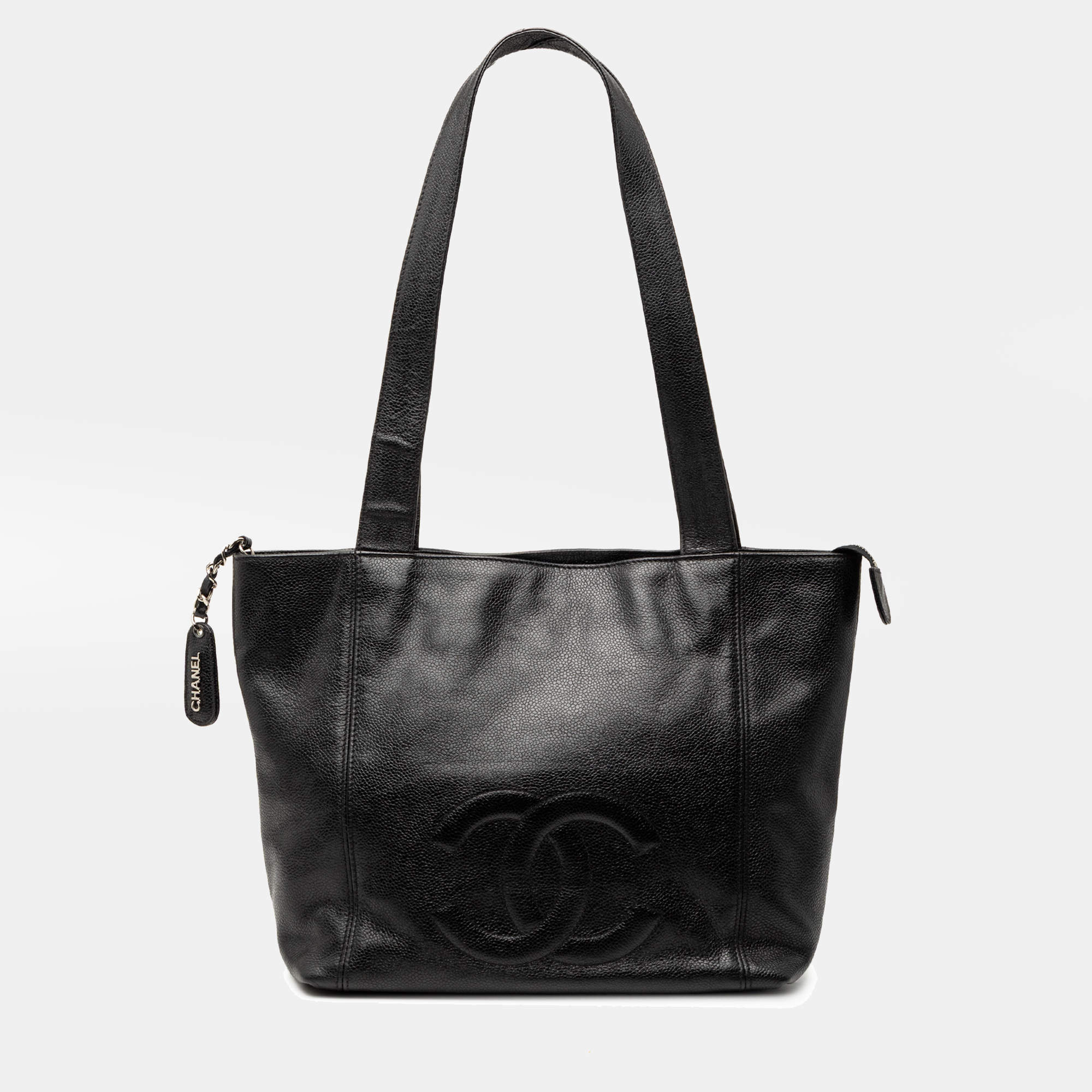 مملوكة مسبقًا حقيبة توت شانيل سي سي كافيار أسود