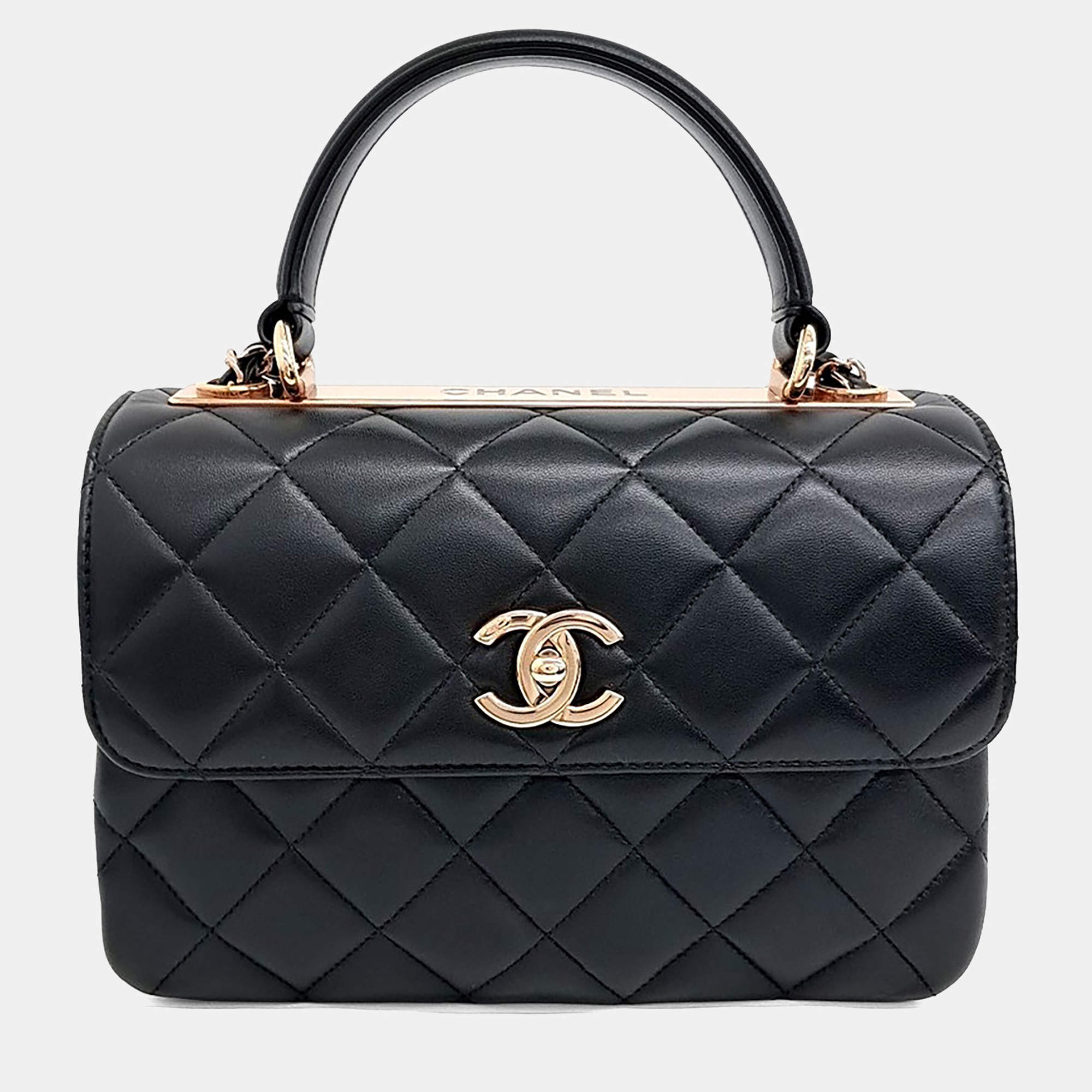 Pre Owned Chanel Black Leather Trendy CC Small