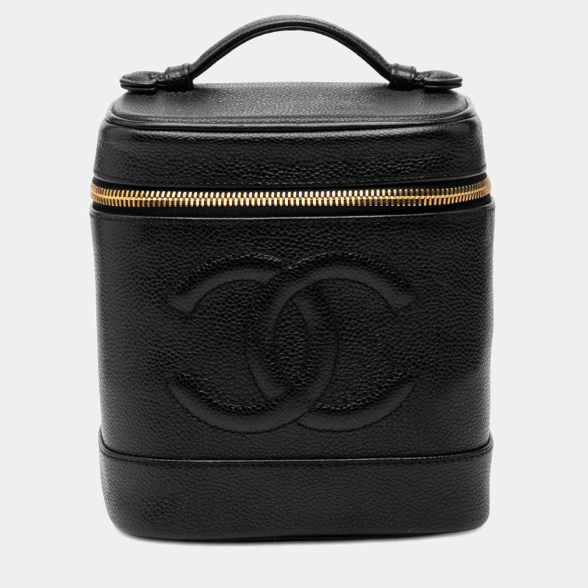 Pre Owned حقيبة شانيل سي سي كافيار سوداء فانيتي