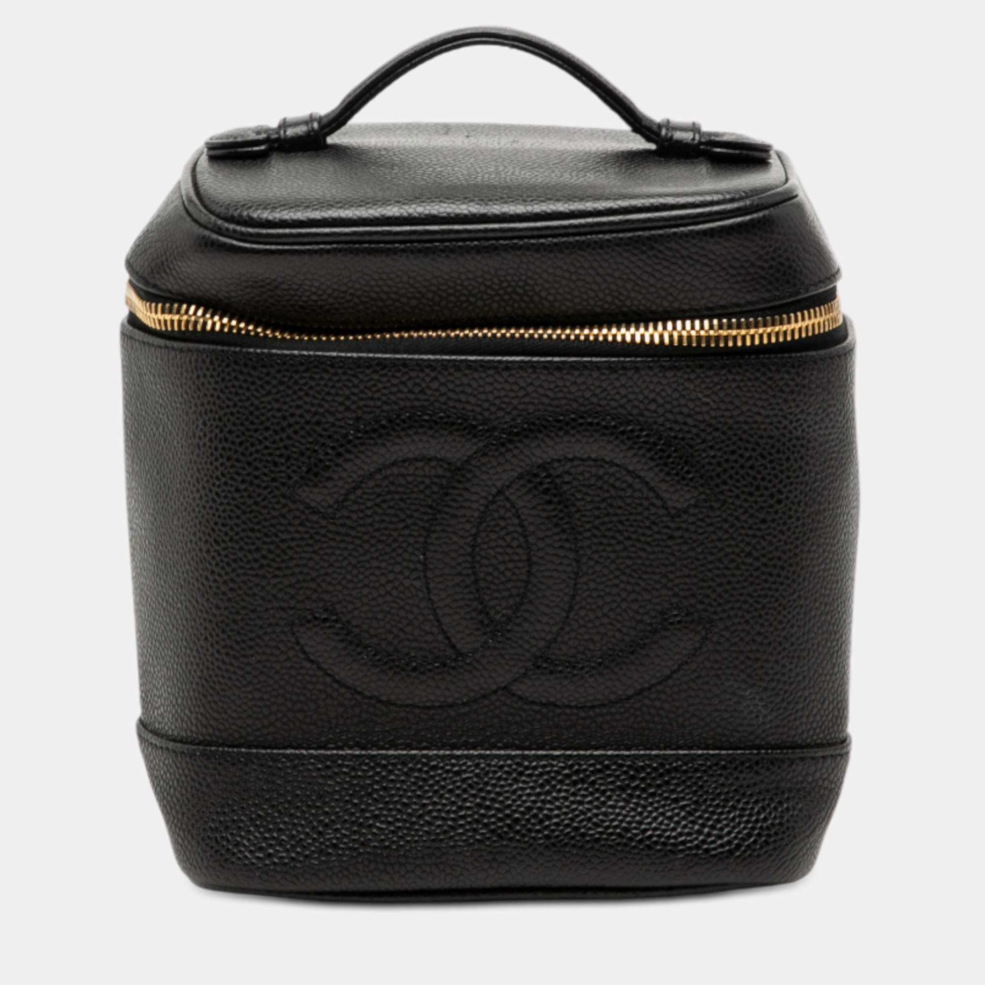 مملوكة مسبقًا حقيبة شانيل فانيتي كافيار سوداء CC