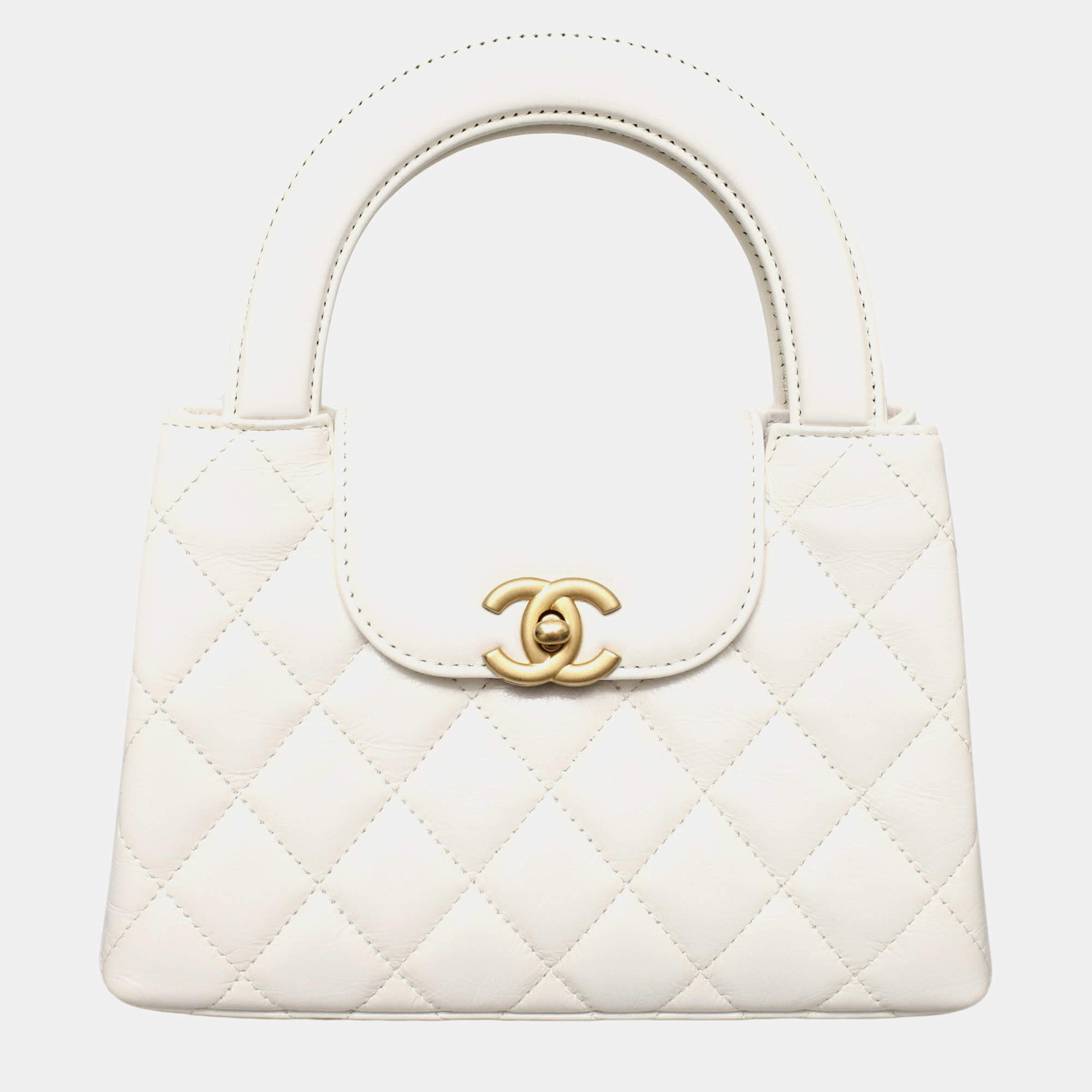 مملوكة مسبقًا Chanel White Calf Leather Kelly Bag