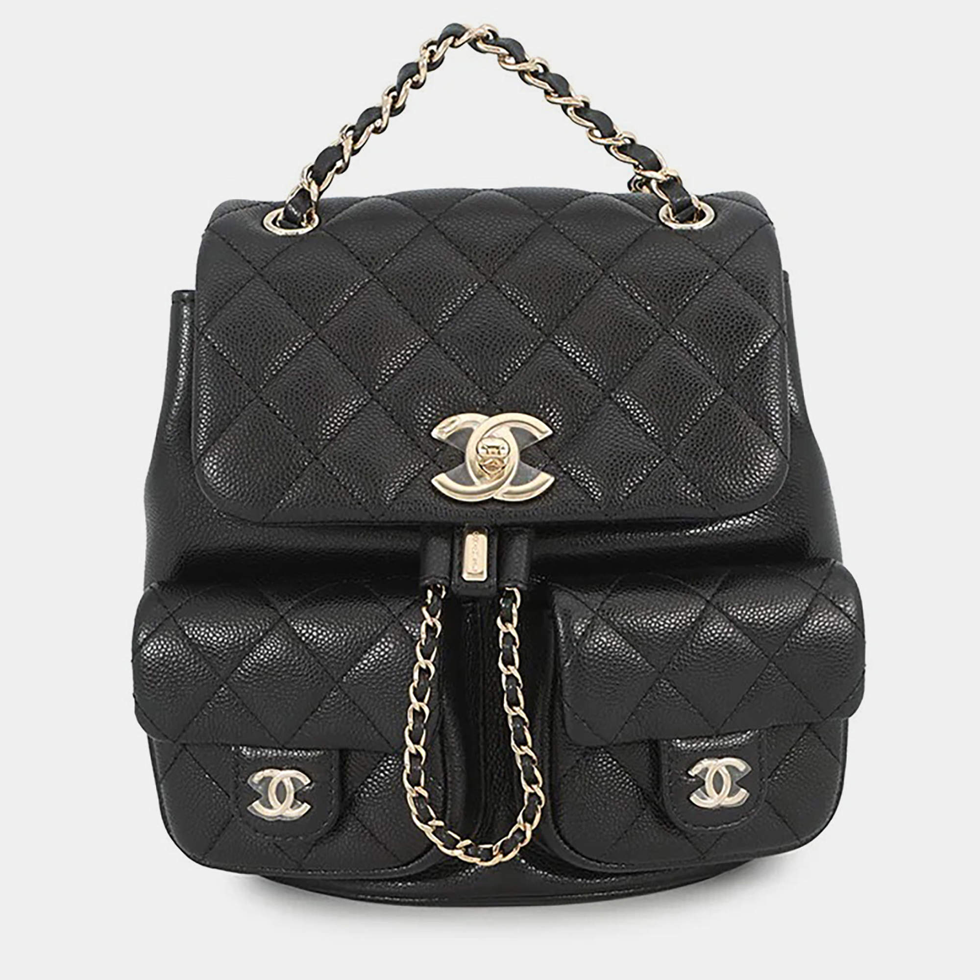 مملوكة مسبقًا Chanel Matelasse Small Backpack Black Caviar Leather