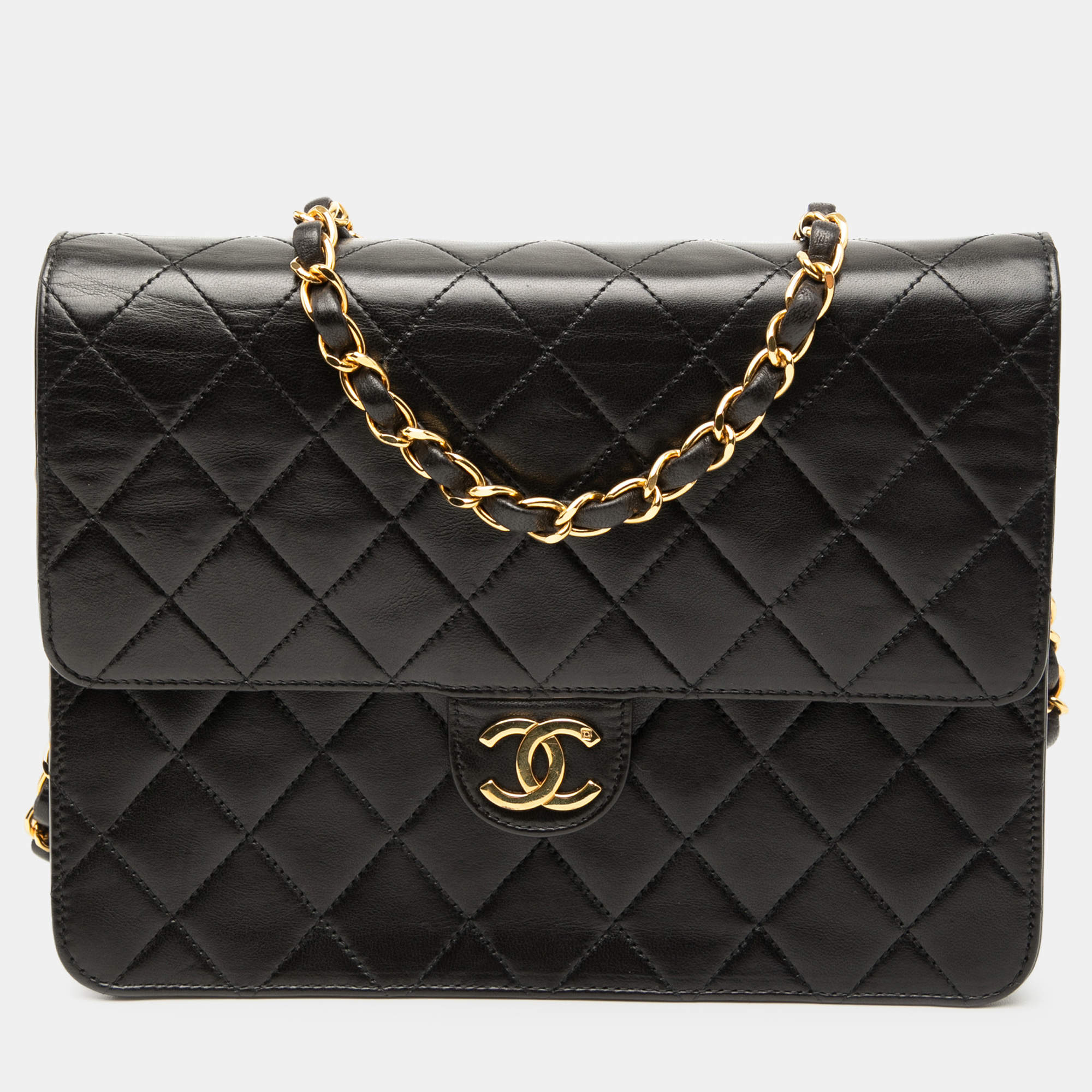 مملوكة مسبقًا Chanel Black Small CC Quilted Lambskin Single Flap