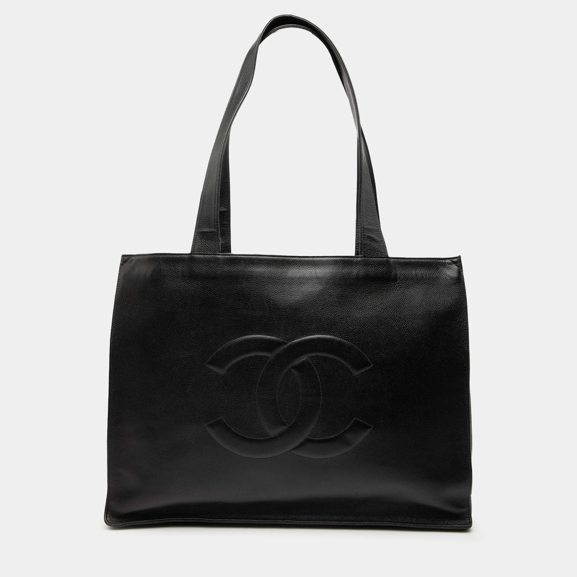 Pre Owned Chanel Black CC Caviar Tote