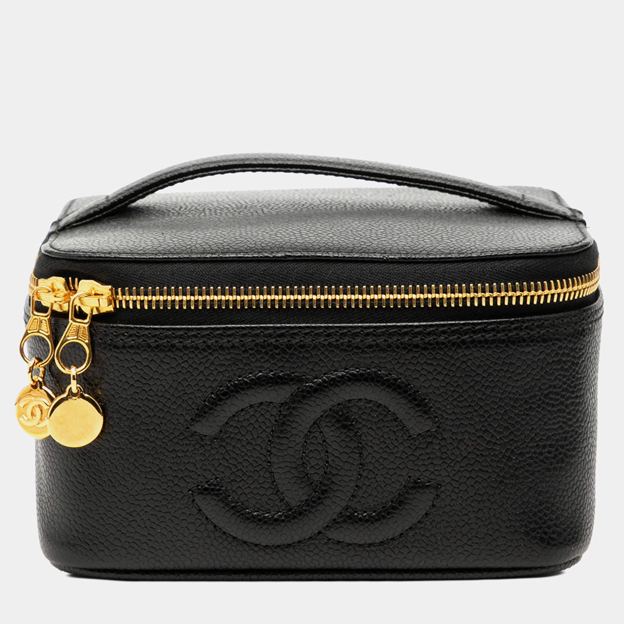 Pre Owned Chanel Black CC Caviar Vanity Bag