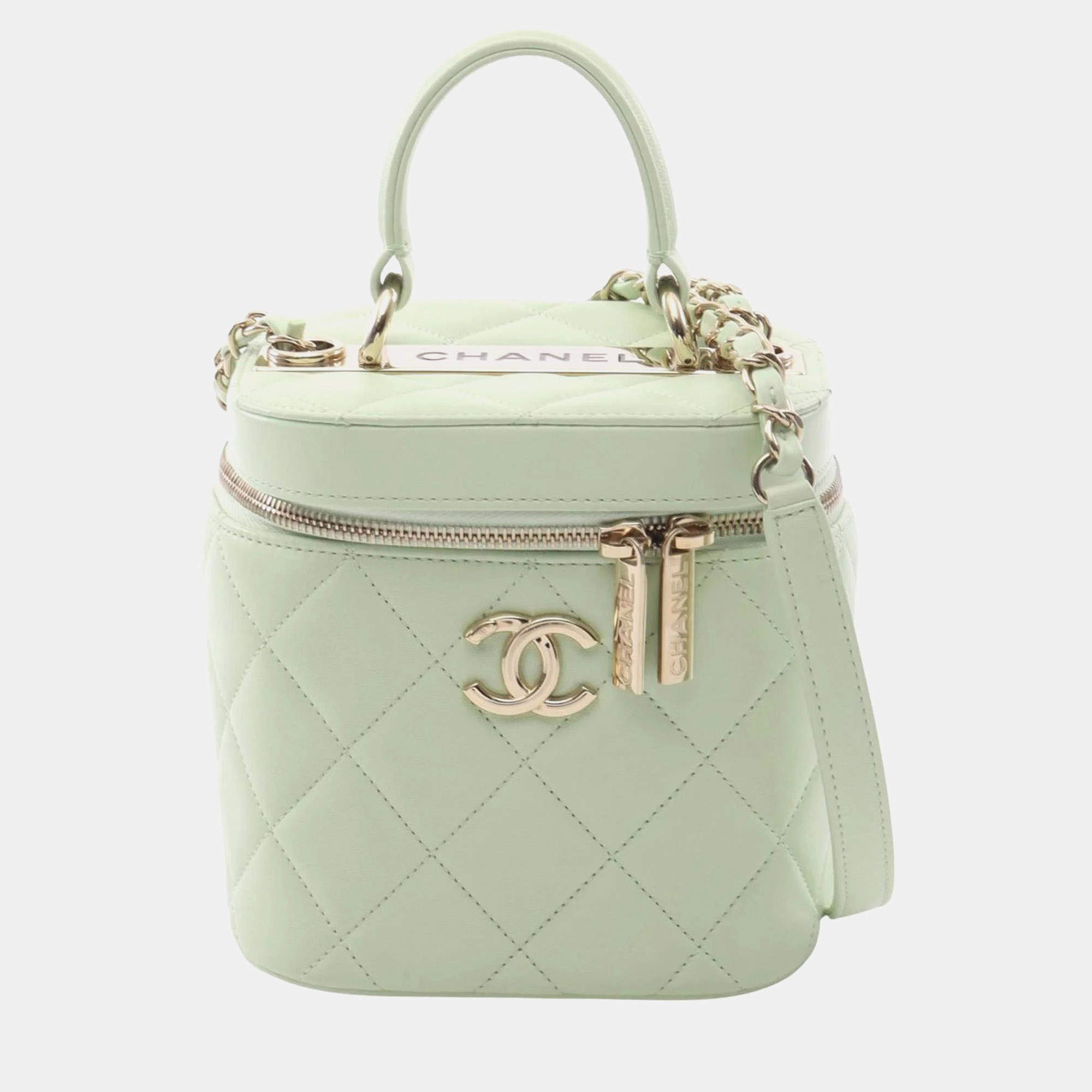 Pre Owned Chanel Trendy Cc Shoulder Bag Leather Green