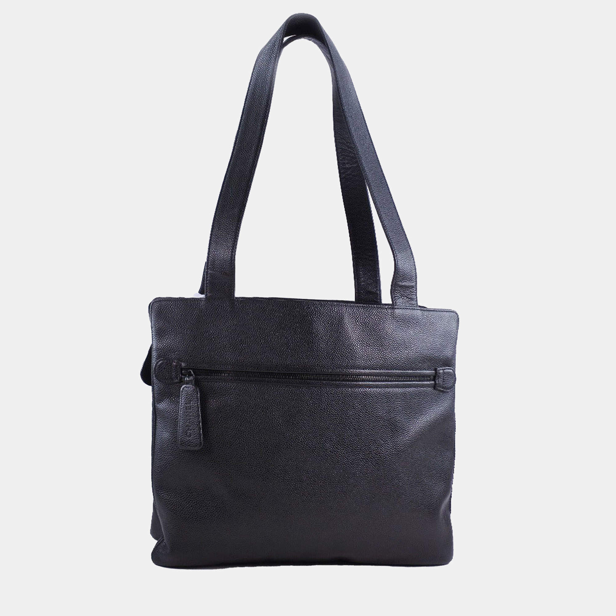 Pre Owned Chanel Black CC Caviar Tote