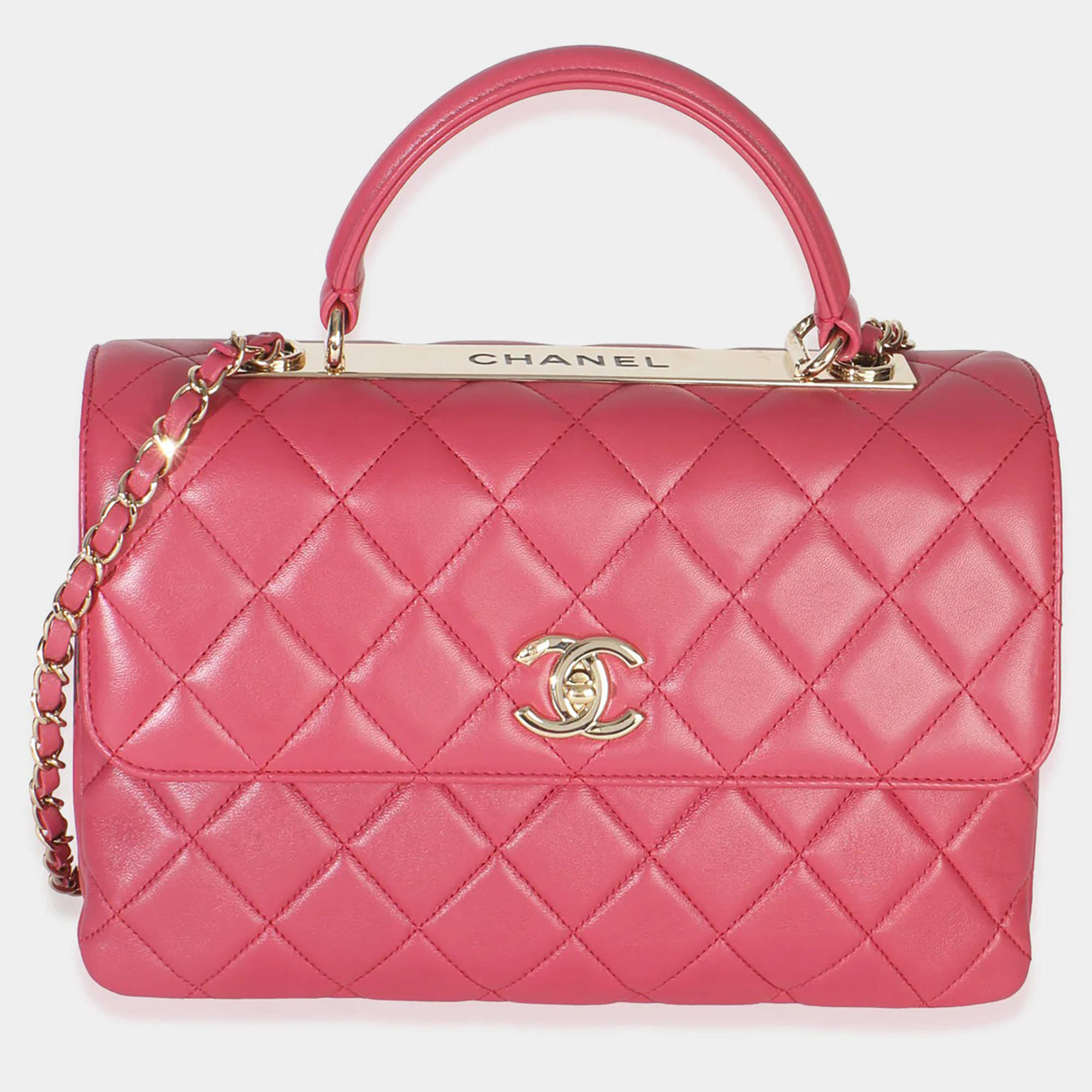 مملوكة مسبقًا Chanel Pink Quilted Lambskin Medium Trendy CC Flap Dual Handle Bag